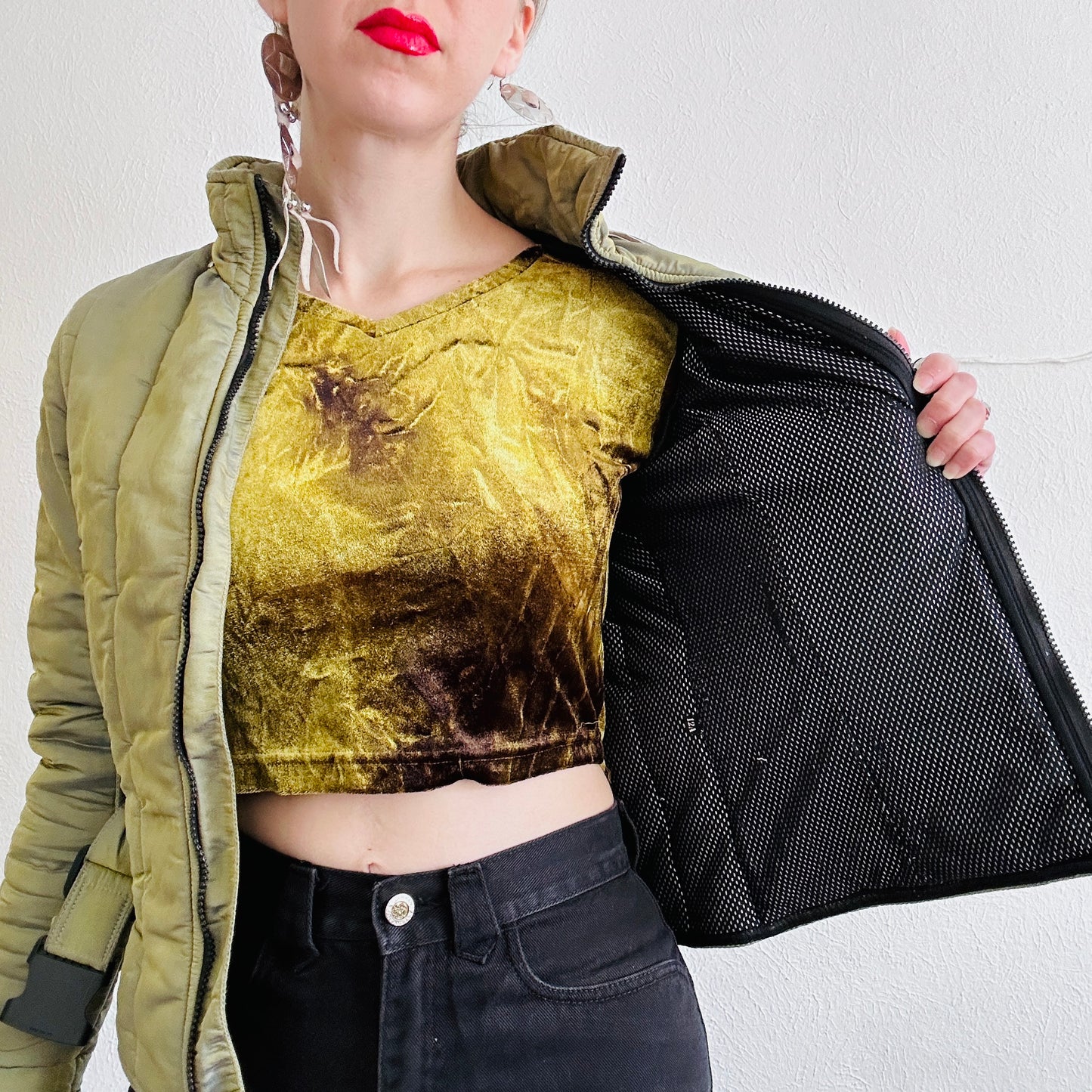 70'S VINTAGE IRIDESCENT PUFFER JACKET // SIZE SMALL