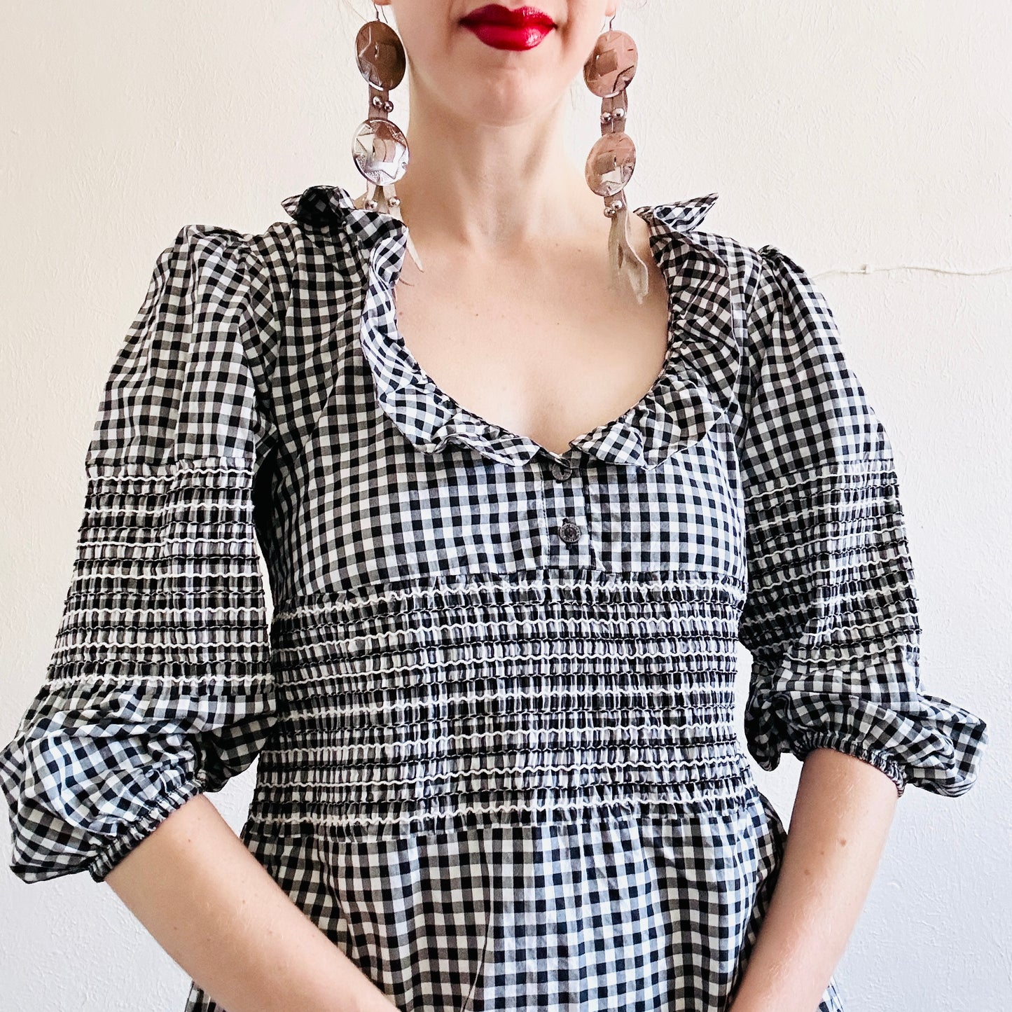 MOSCHINO GINGHAM MINI DRESS // SIZE SMALL