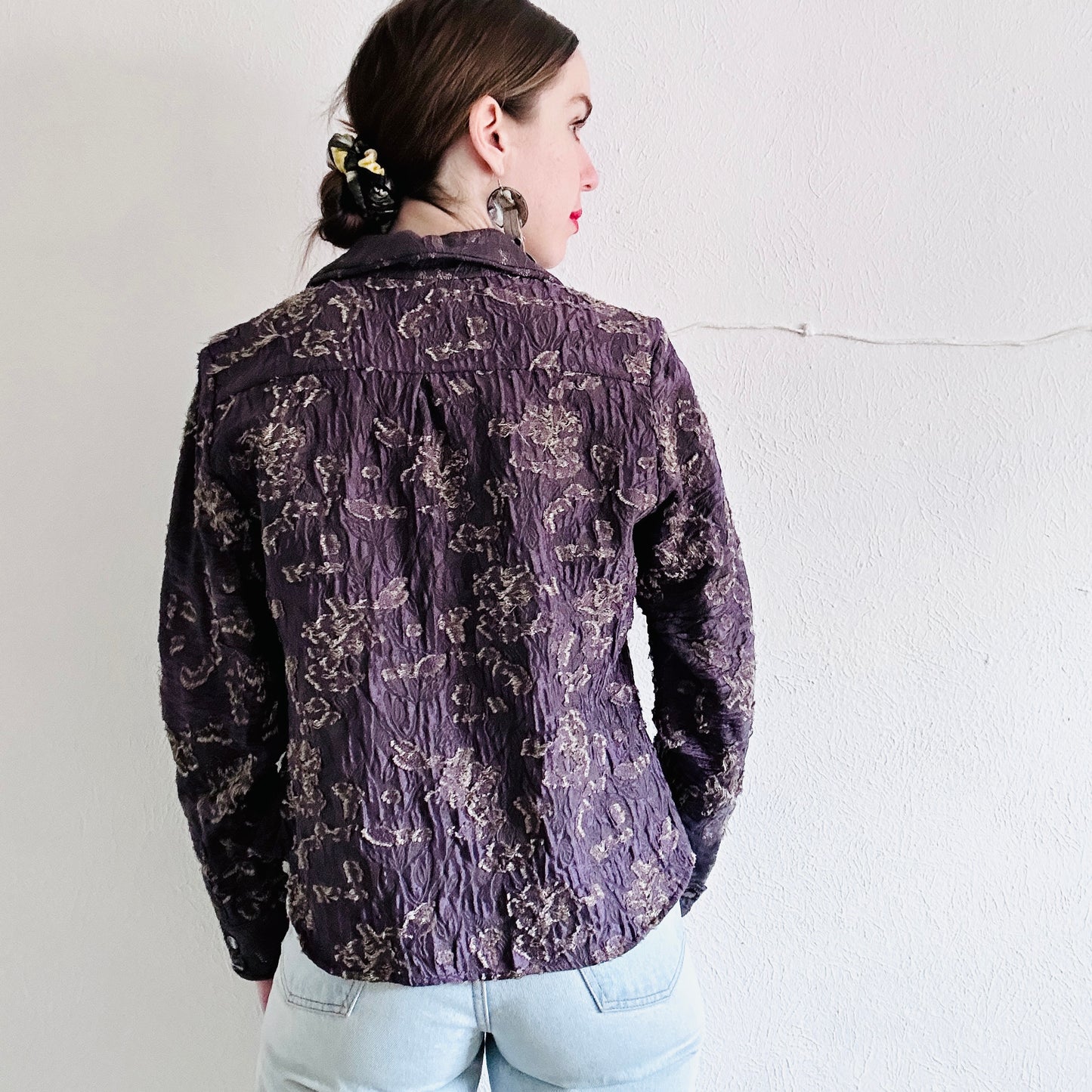 SDCV ORIGINAL BROCADE LONG SLEEVE BLOUSE // SIZE SMALL