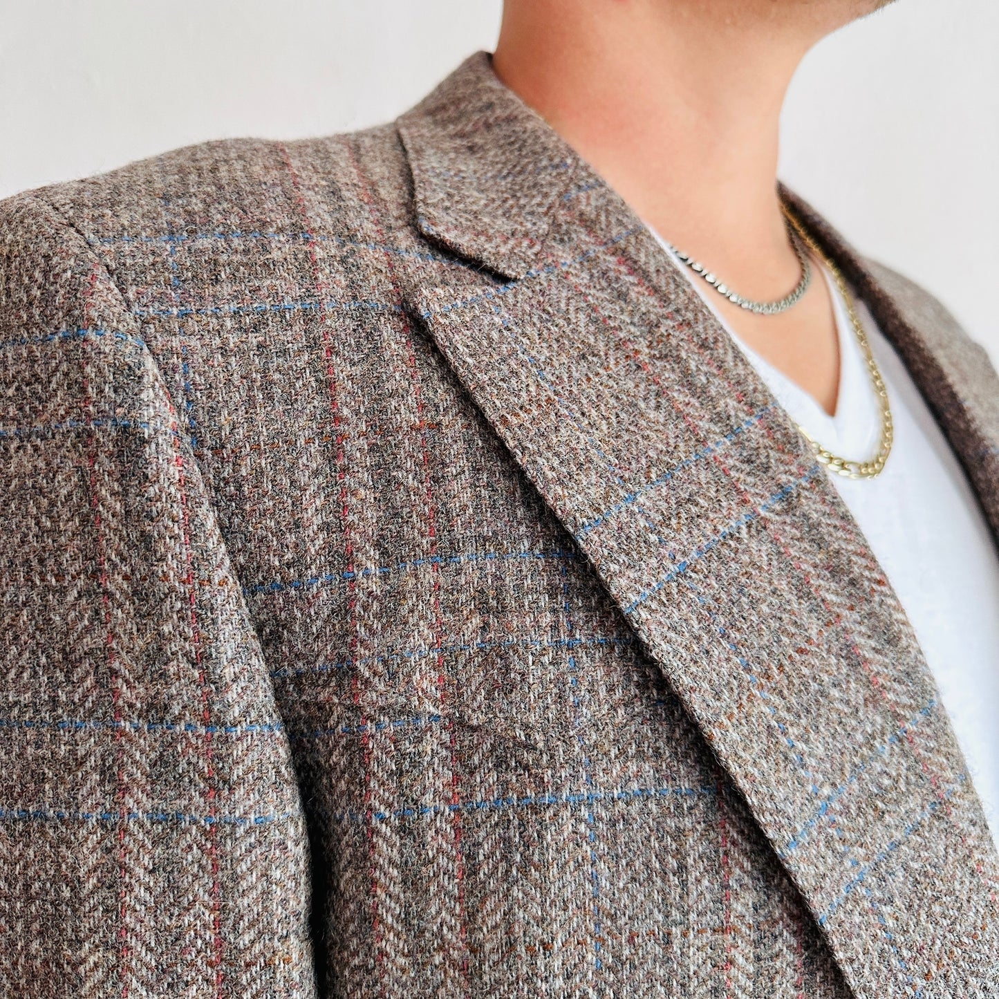 80’S VINTAGE GRAY TEXTURED WOOL WESTERN BLAZER // SIZE 46R