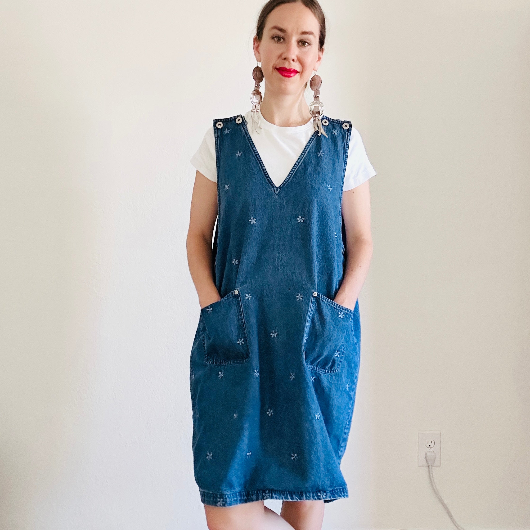 90'S VINTAGE DENIM DRESS // SIZE 1X SANGRE DE CRISTO VINTAGE 90'S VINTAGE DENIM DRESS // SIZE 1X SANGRE DE CRISTO VINTAGE