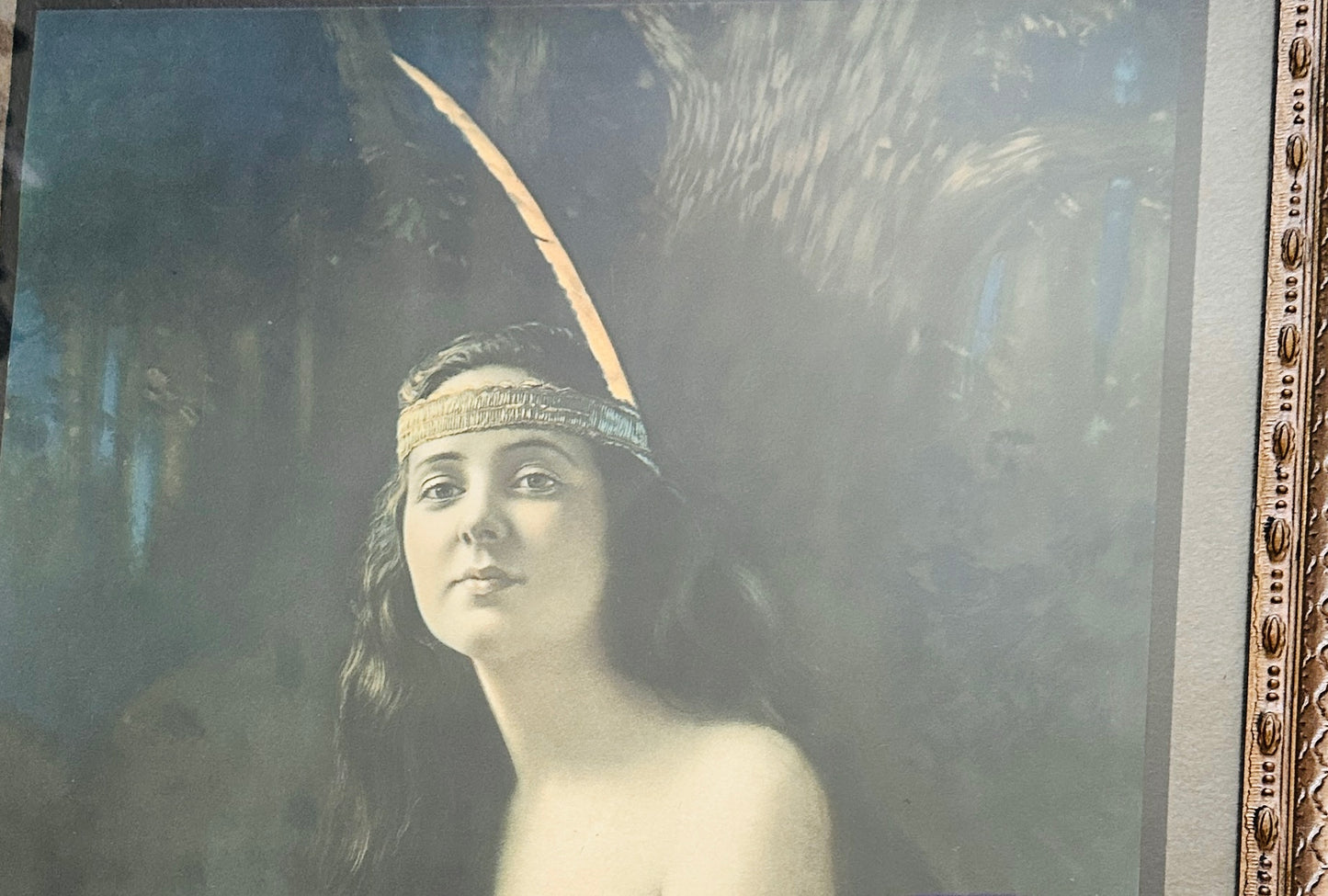 20S ANTIQUE TACINCA BY ADELAIDE HIEBEL NATIVE AMERICAN LITHOGRAPH ART PRINT