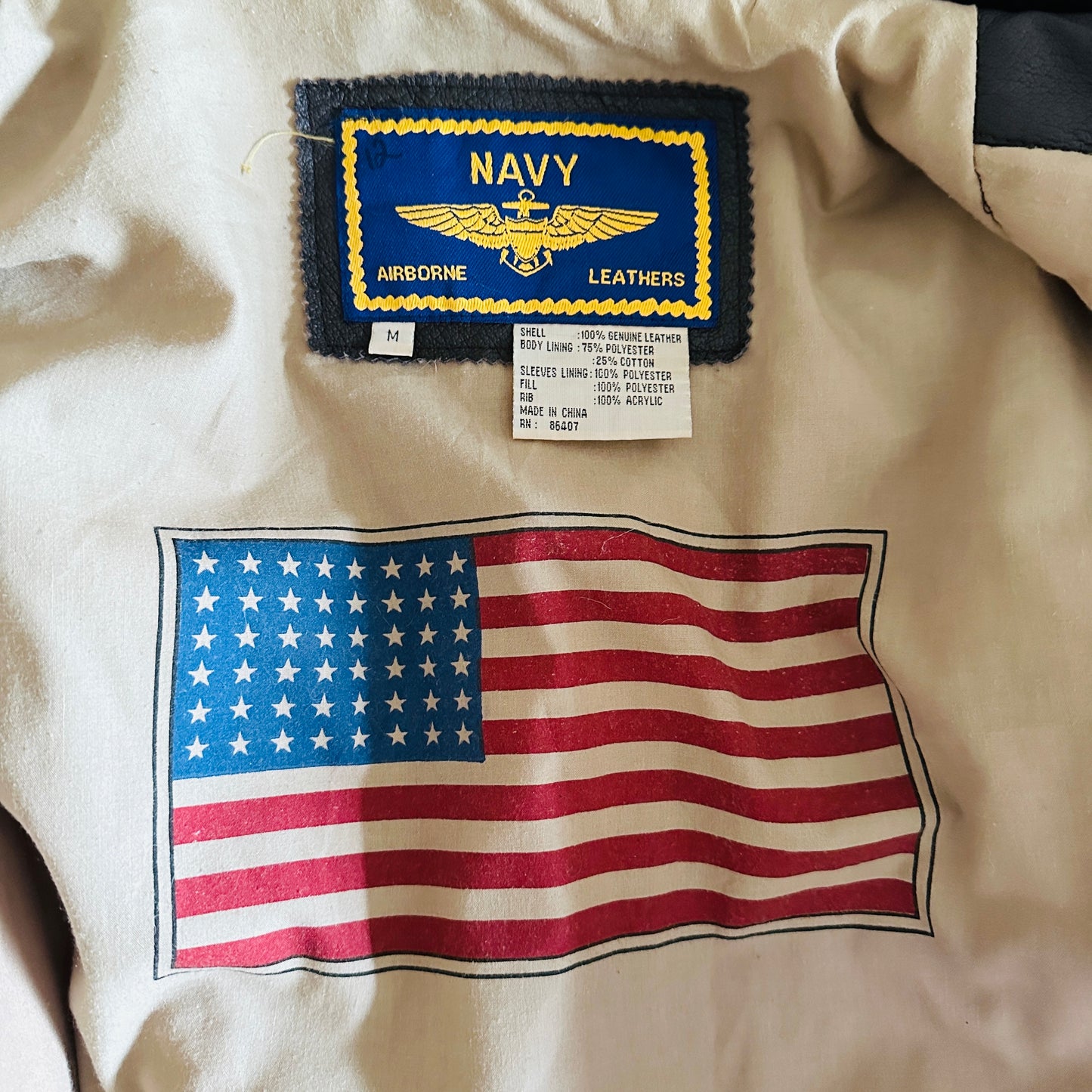 90'S VINTAGE LEATHER FLIGHT JACKET // SIZE MEDIUM