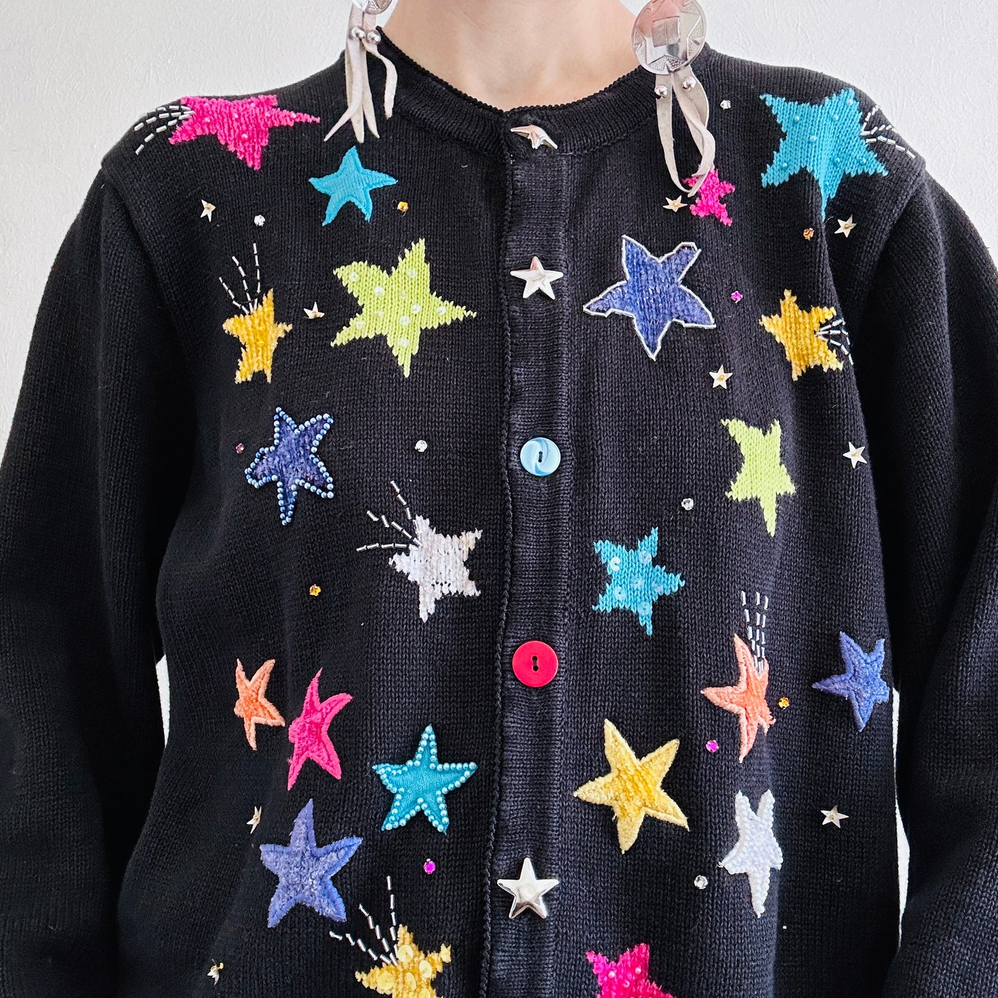 80'S VINTAGE STAR SWEATER // SIZE XLARGE