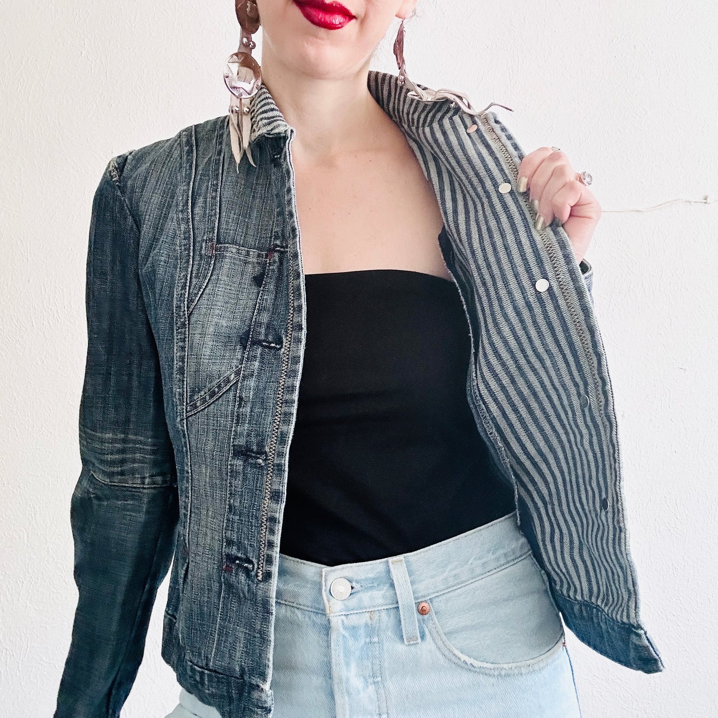 90'S VINTAGE GIRBAUD JEAN JACKET // SIZE SMALL