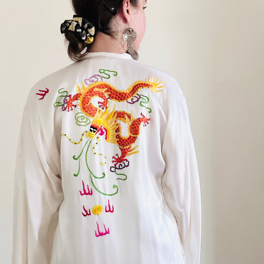 VINTAGE CHINESE DRAGON ROBE JACKET // SMALL