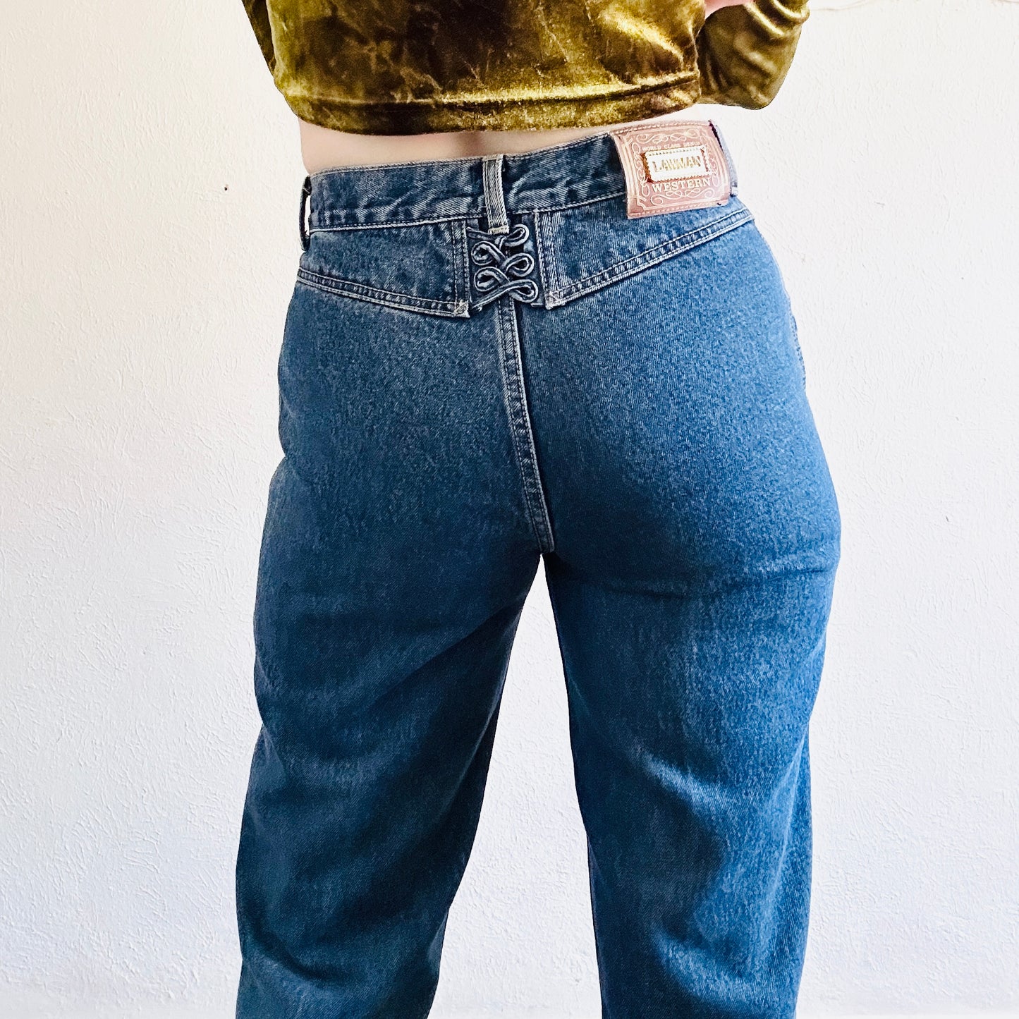 90'S VINTAGE LAWMAN PEEKABOO WESTERN JEANS // WAIST SIZE 27