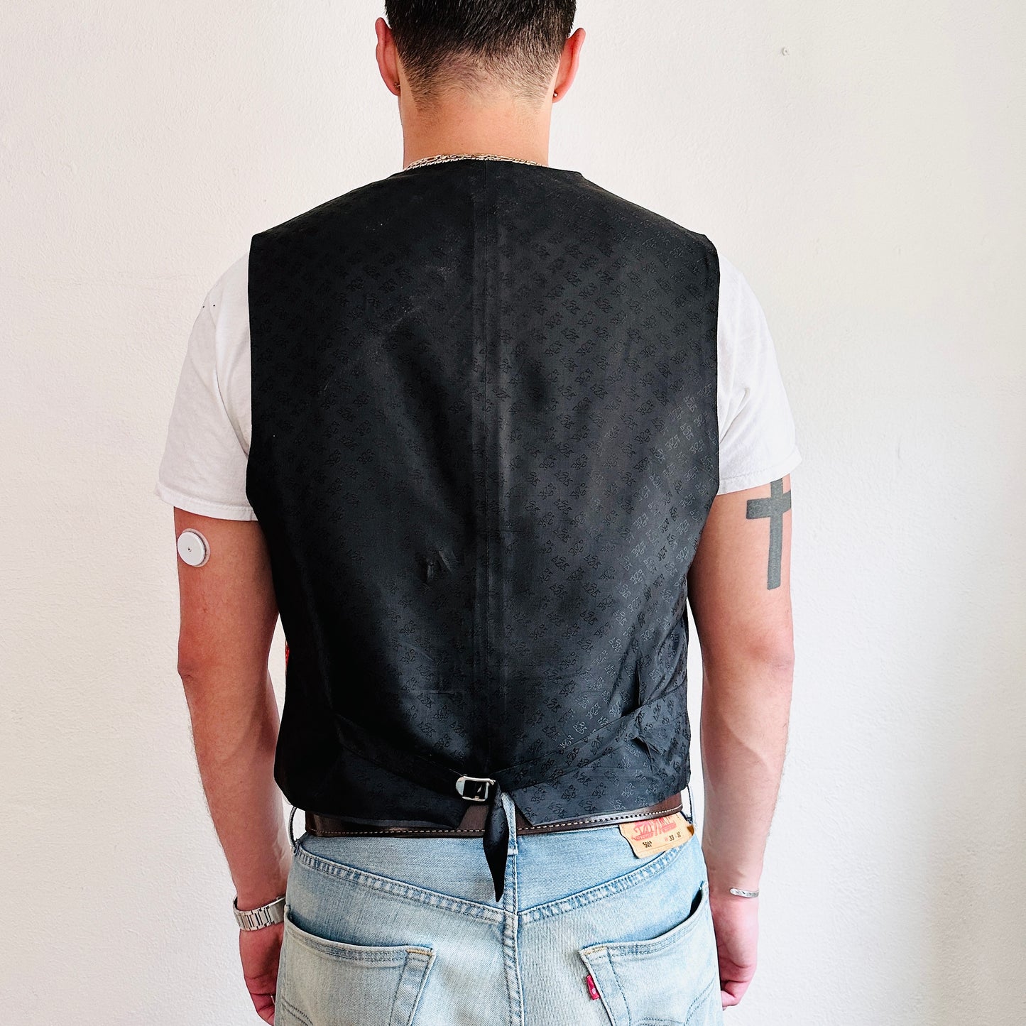 90'S VINTAGE SILK WESTERN VEST // SIZE LARGE