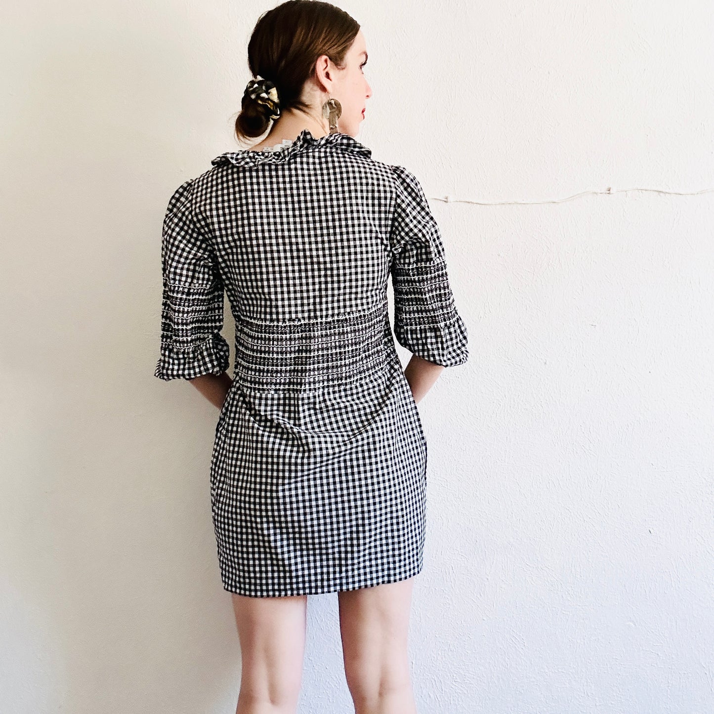 MOSCHINO GINGHAM MINI DRESS // SIZE SMALL