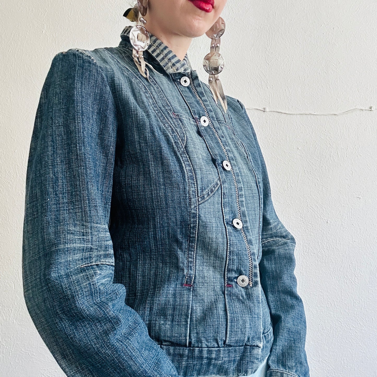 90'S VINTAGE GIRBAUD JEAN JACKET // SIZE SMALL