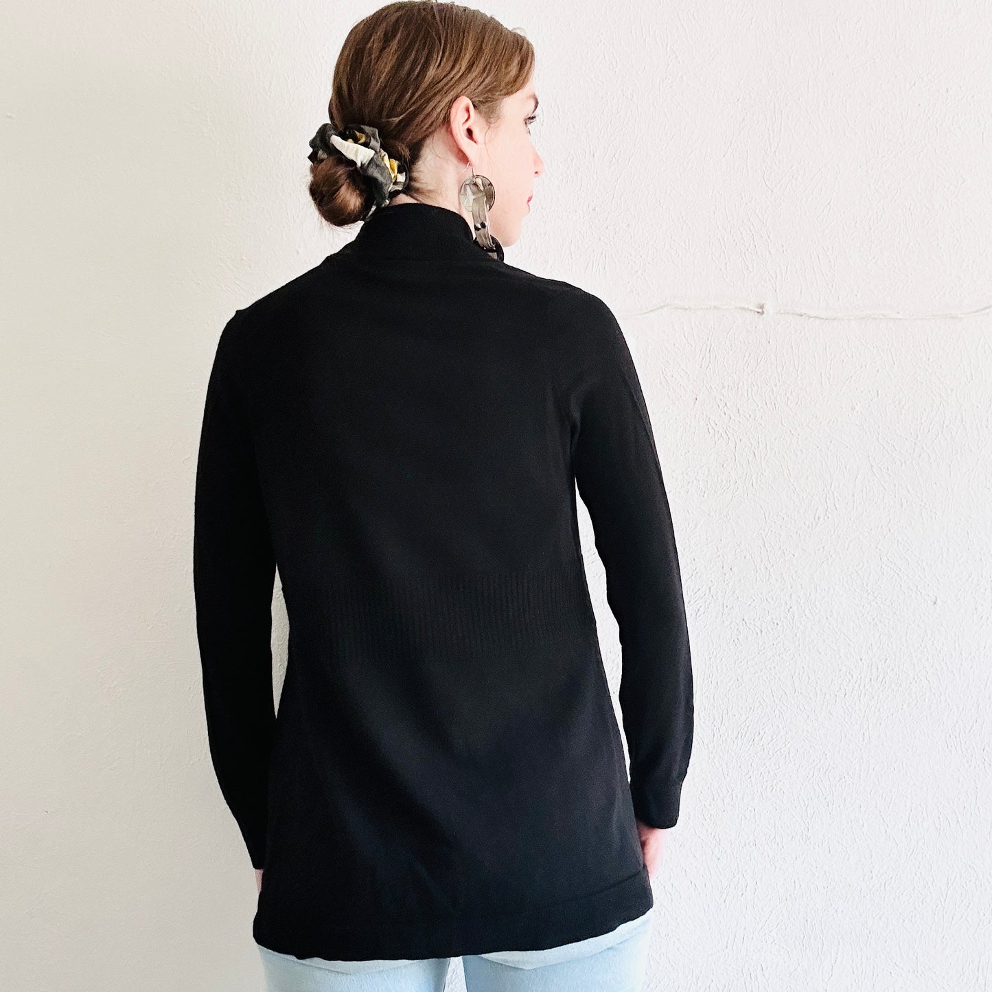 TALBOTS BLACK MERINO WOOL SWEATER // SIZE SMALL
