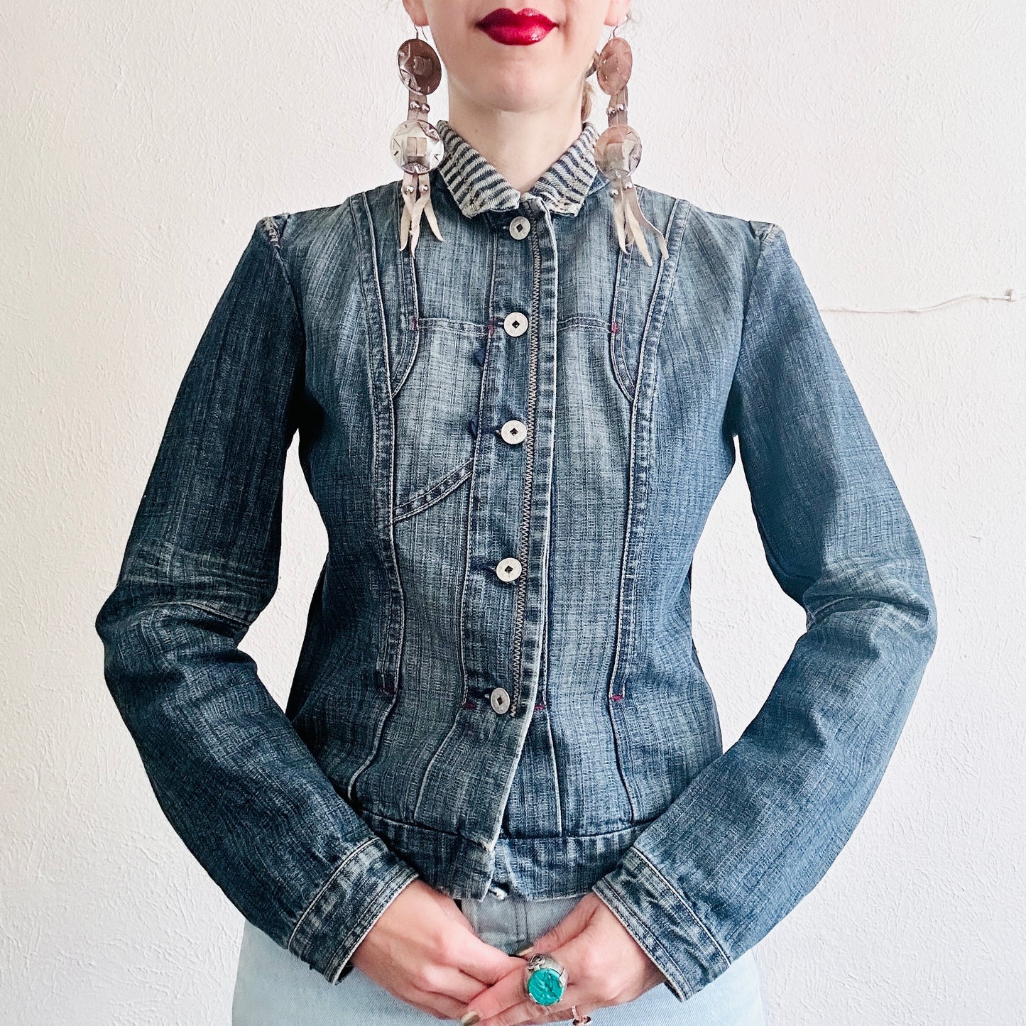 90'S VINTAGE GIRBAUD JEAN JACKET // SIZE SMALL