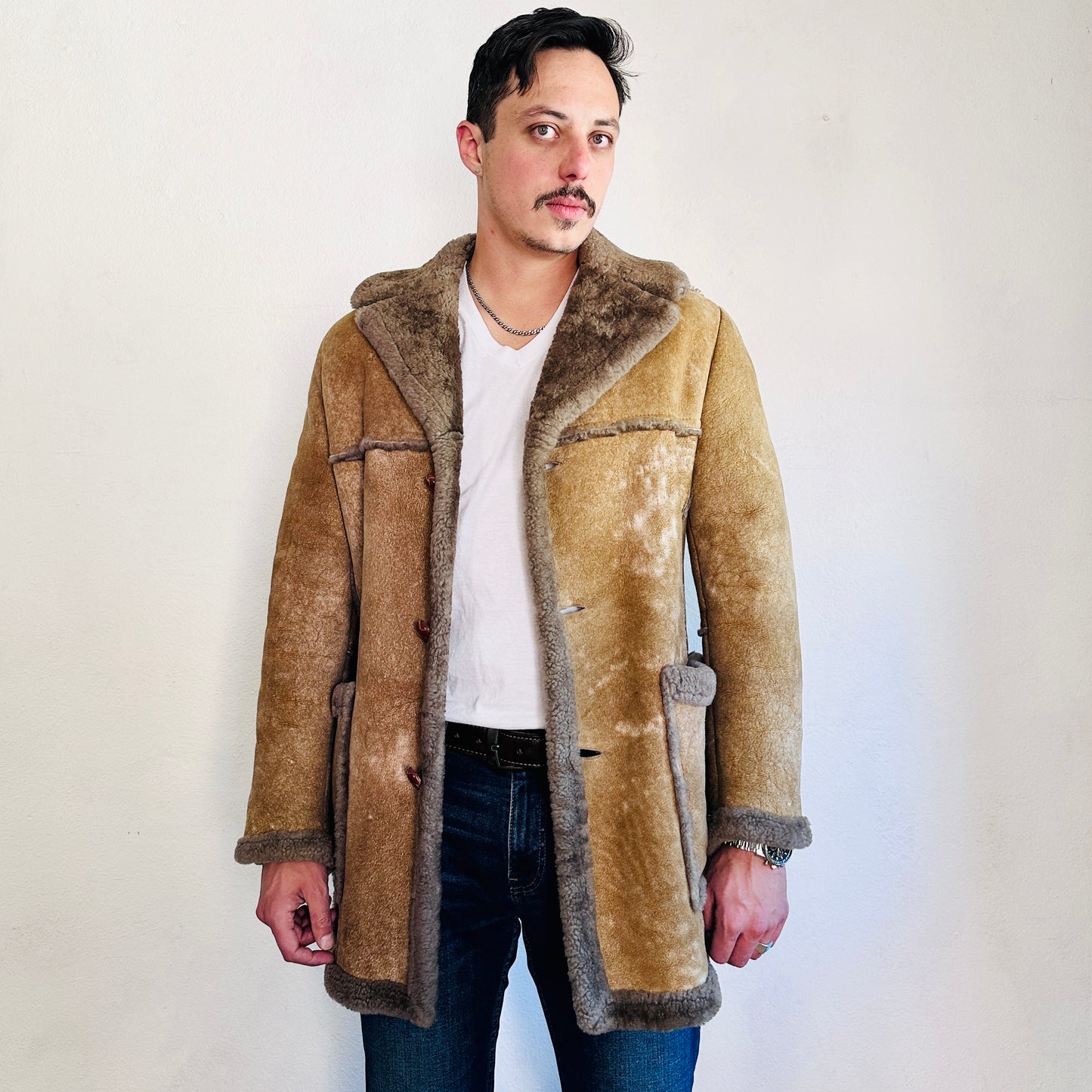 70’S VINTAGE SHEEPSKIN SHEARLING JACKET // SIZE SMALL