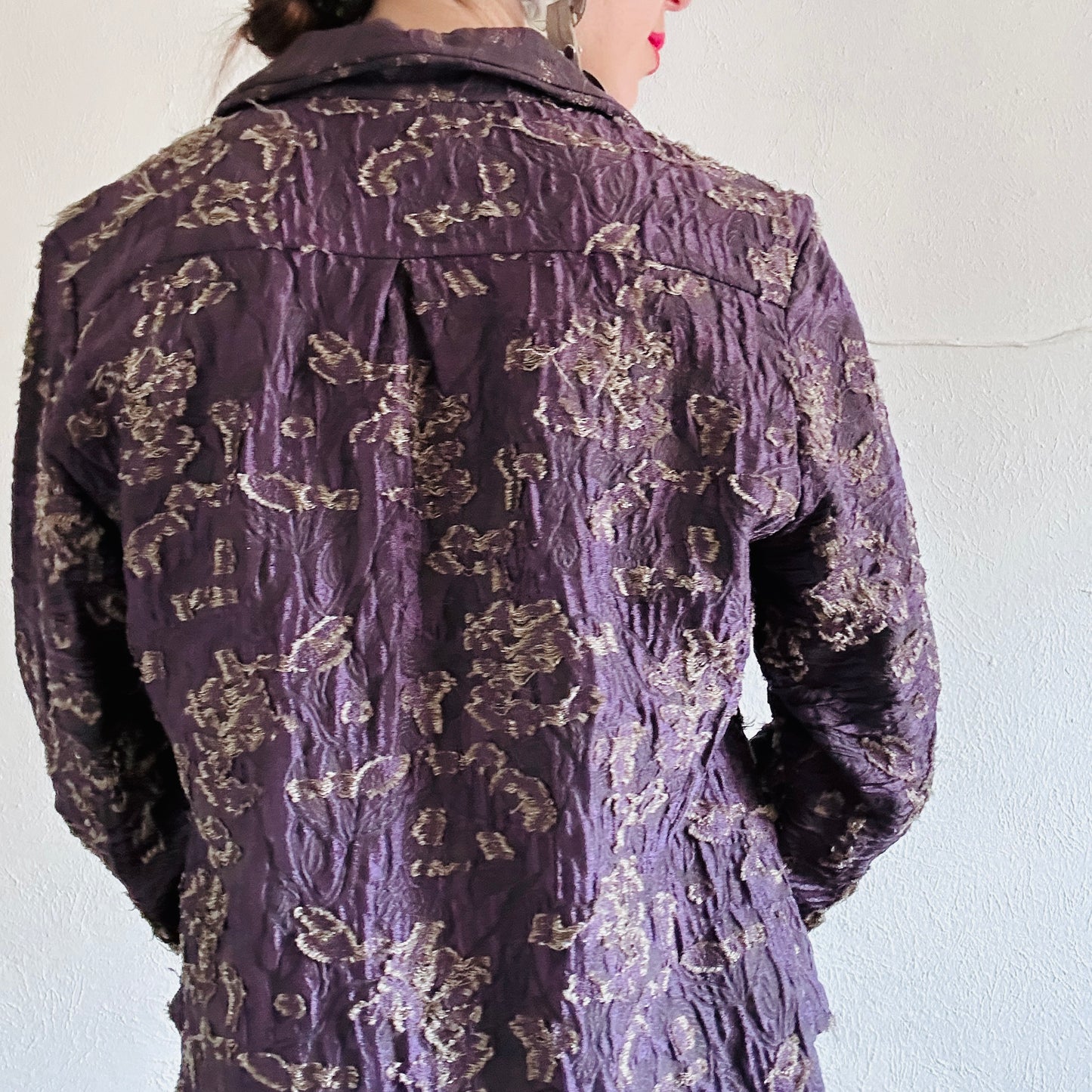 SDCV ORIGINAL BROCADE LONG SLEEVE BLOUSE // SIZE SMALL