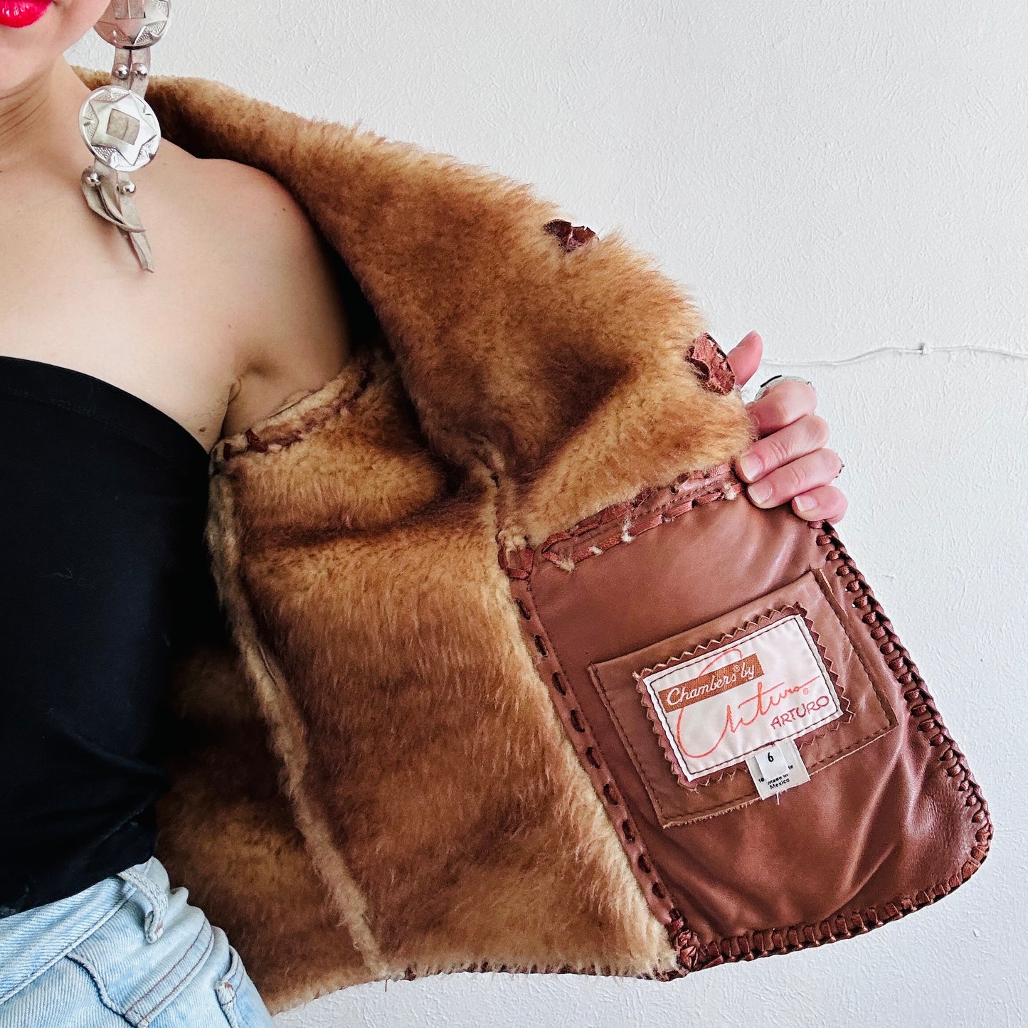 60'S VINTAGE ARTURO SHEEPSKIN JACKET // SIZE SMALL