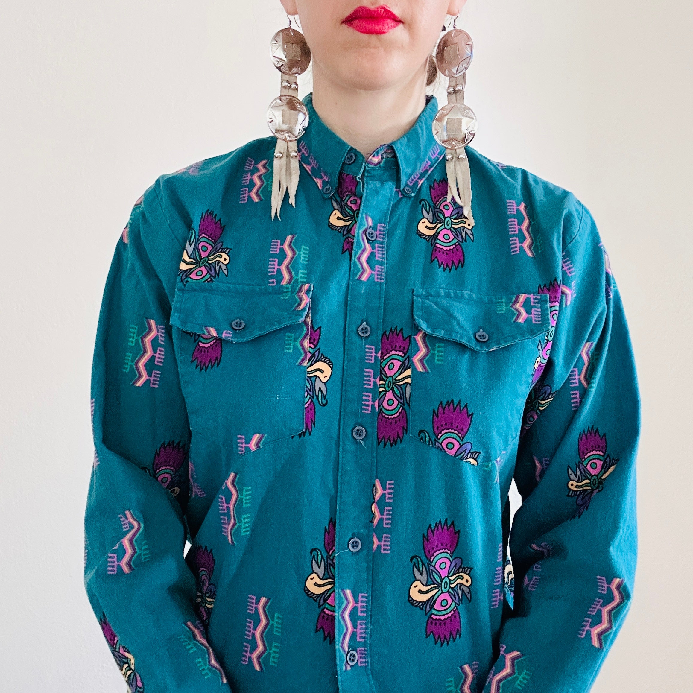 80'S VINTAGE WRANGLER BRUSHPOPPER BLOUSE // SIZE SMALL – SANGRE DE