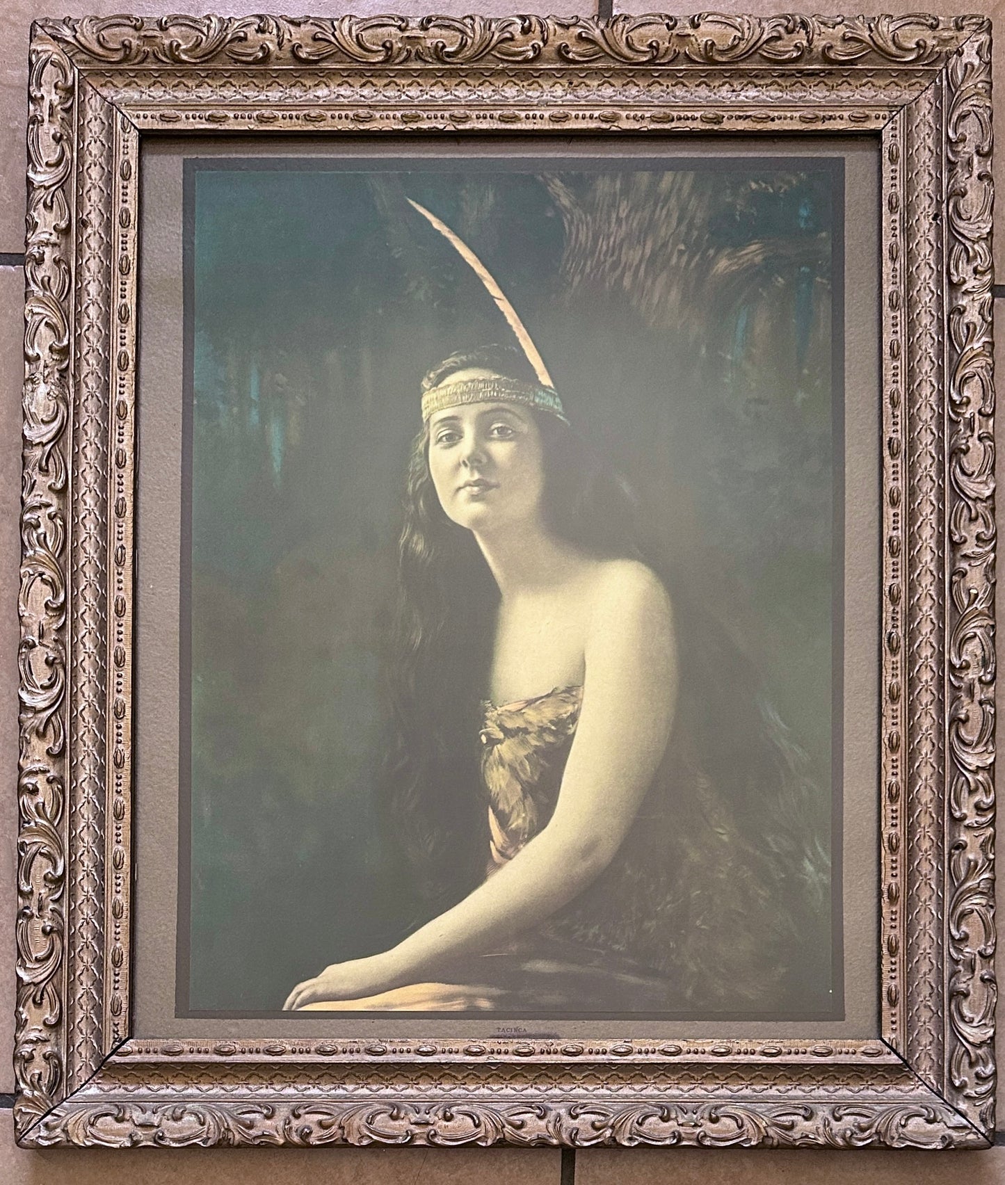 20S ANTIQUE TACINCA BY ADELAIDE HIEBEL NATIVE AMERICAN LITHOGRAPH ART PRINT