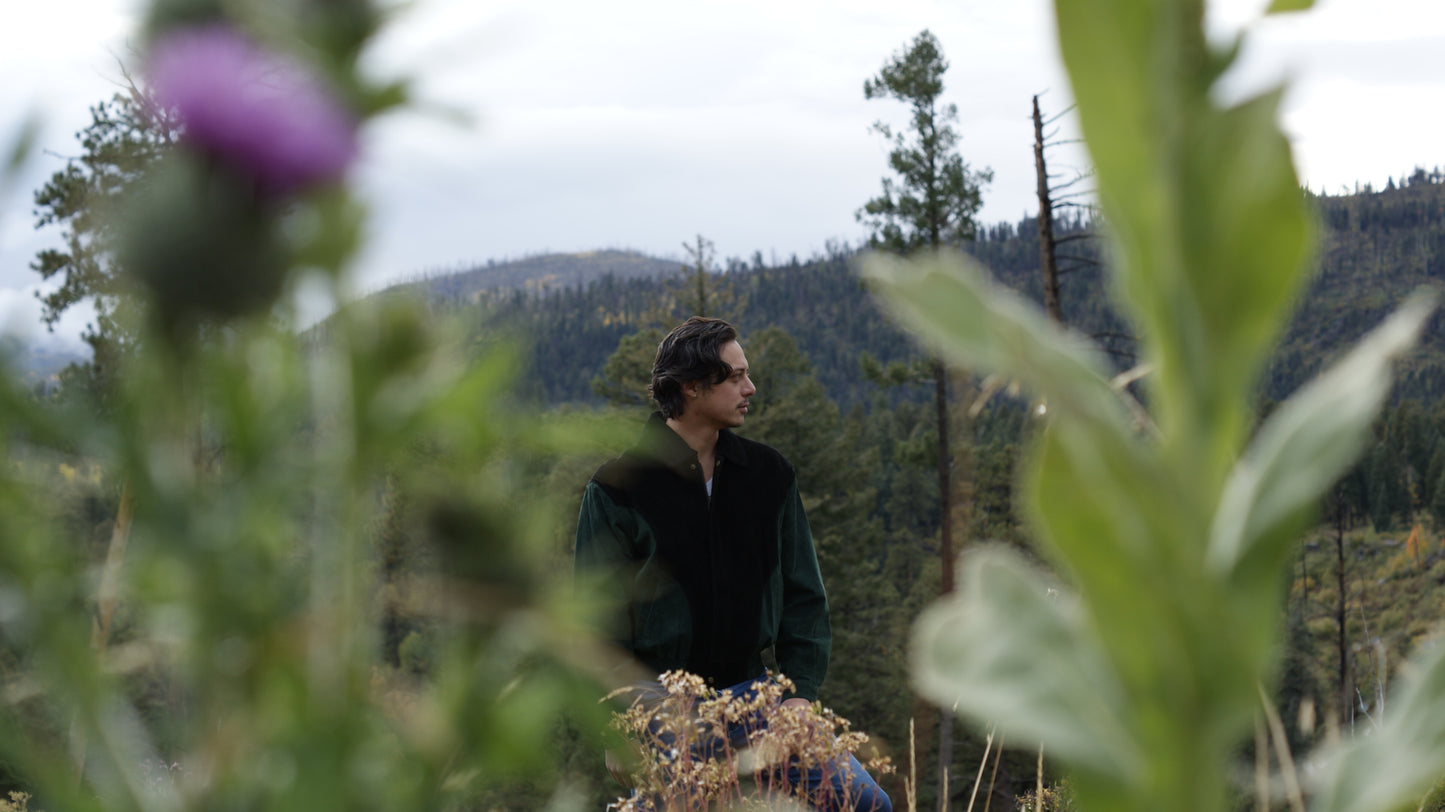 90'S VINTAGE LEATHER COLORBLOCK WESTERN BOMBER JACKET // SIZE MEDIUM