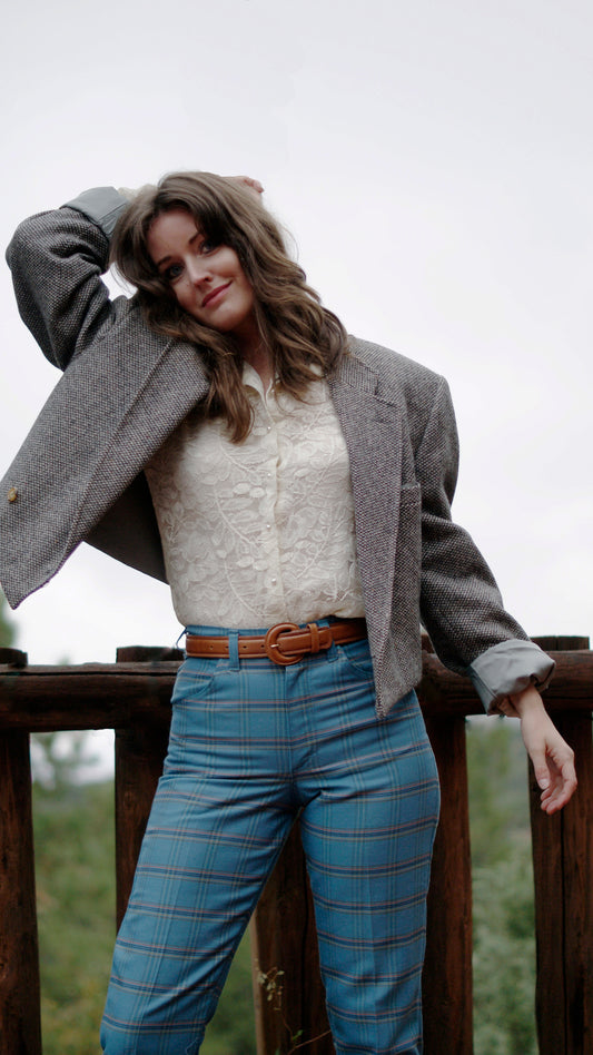 SDCV ORIGINAL WOOL TWEED CROPPED JACKET // SIZE SMALL/MEDIUM