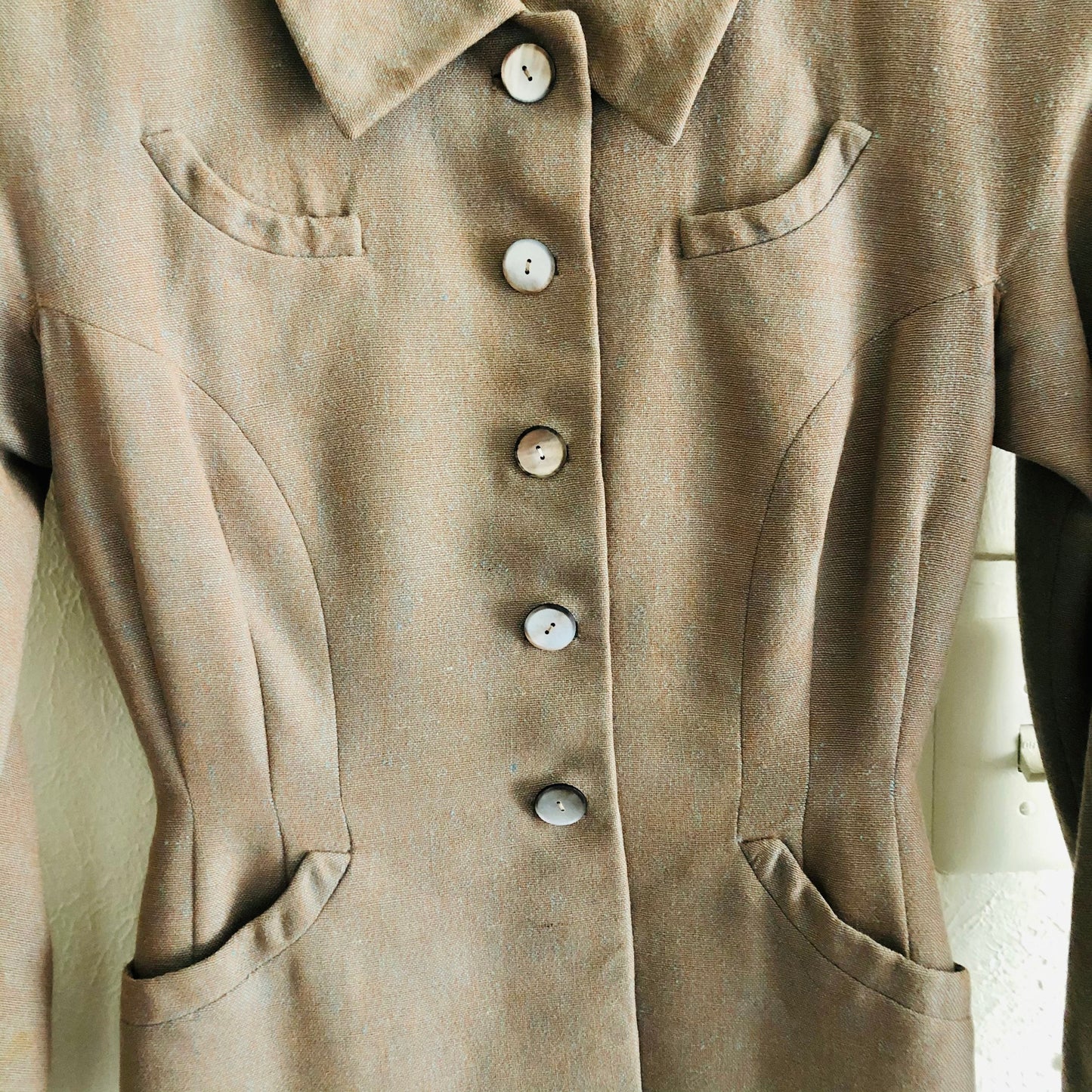 50'S VINTAGE IRIDESCENT WOOL & SILK JACKET // SIZE SMALL
