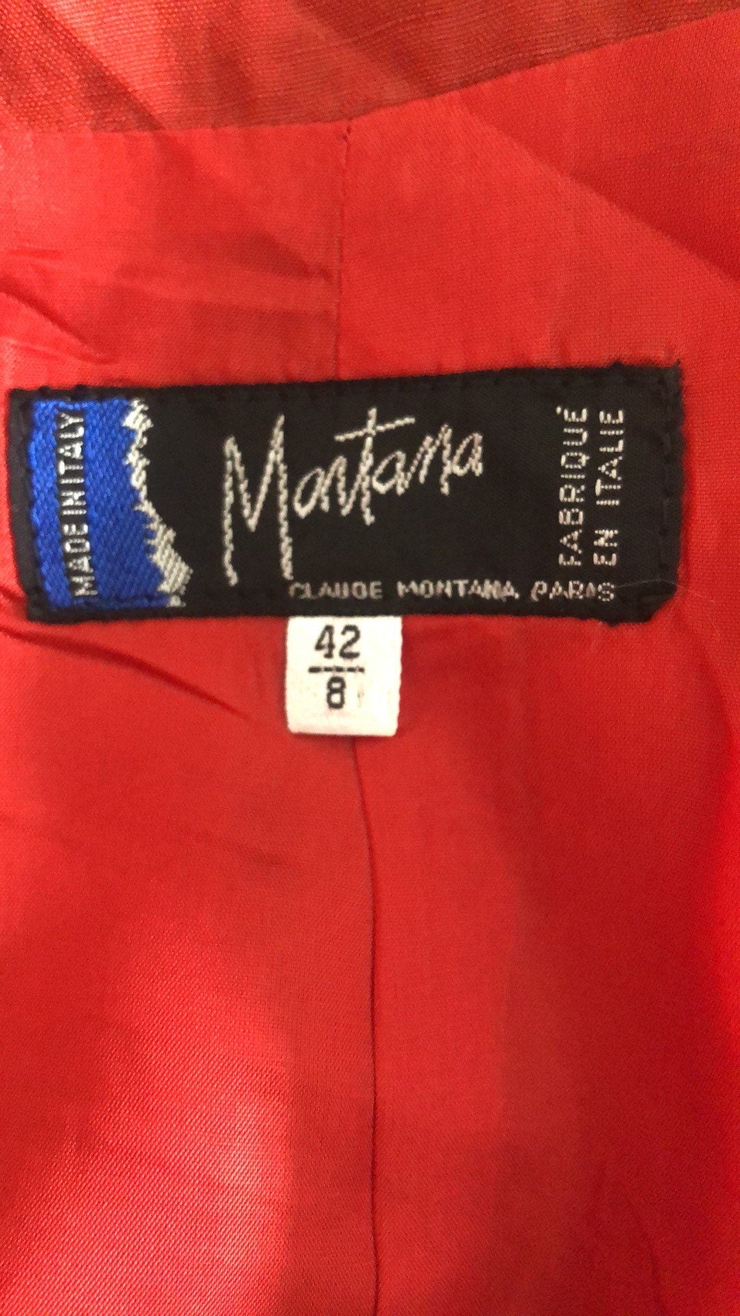 90'S VINTAGE CLAUDE MONTANA SILK/COTTON CROPPED JACKET // SIZE SMALL