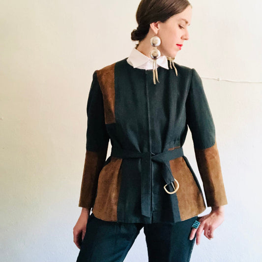 60'S VINTAGE HERMÈS COTTON & LEATHER RIDING SET // SIZE MEDIUM