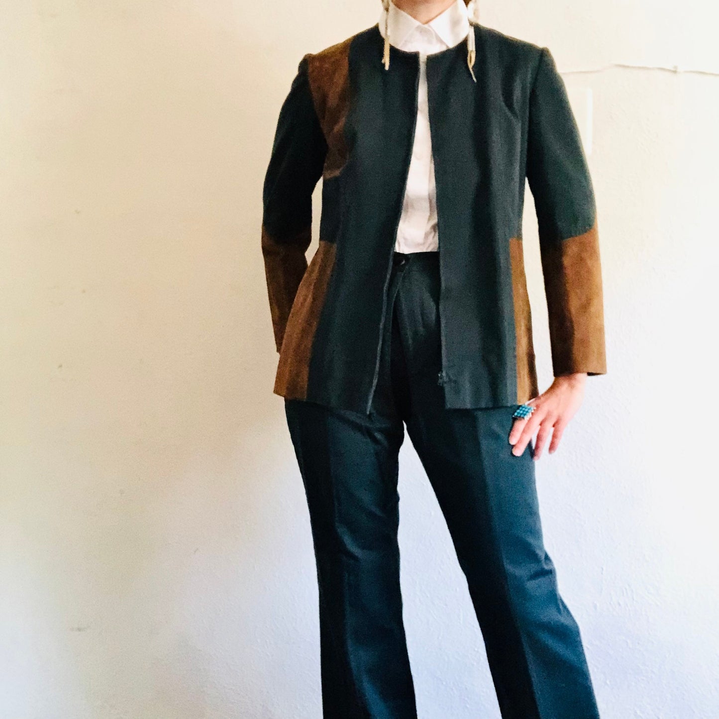 60'S VINTAGE HERMÈS COTTON & LEATHER RIDING SET // SIZE MEDIUM