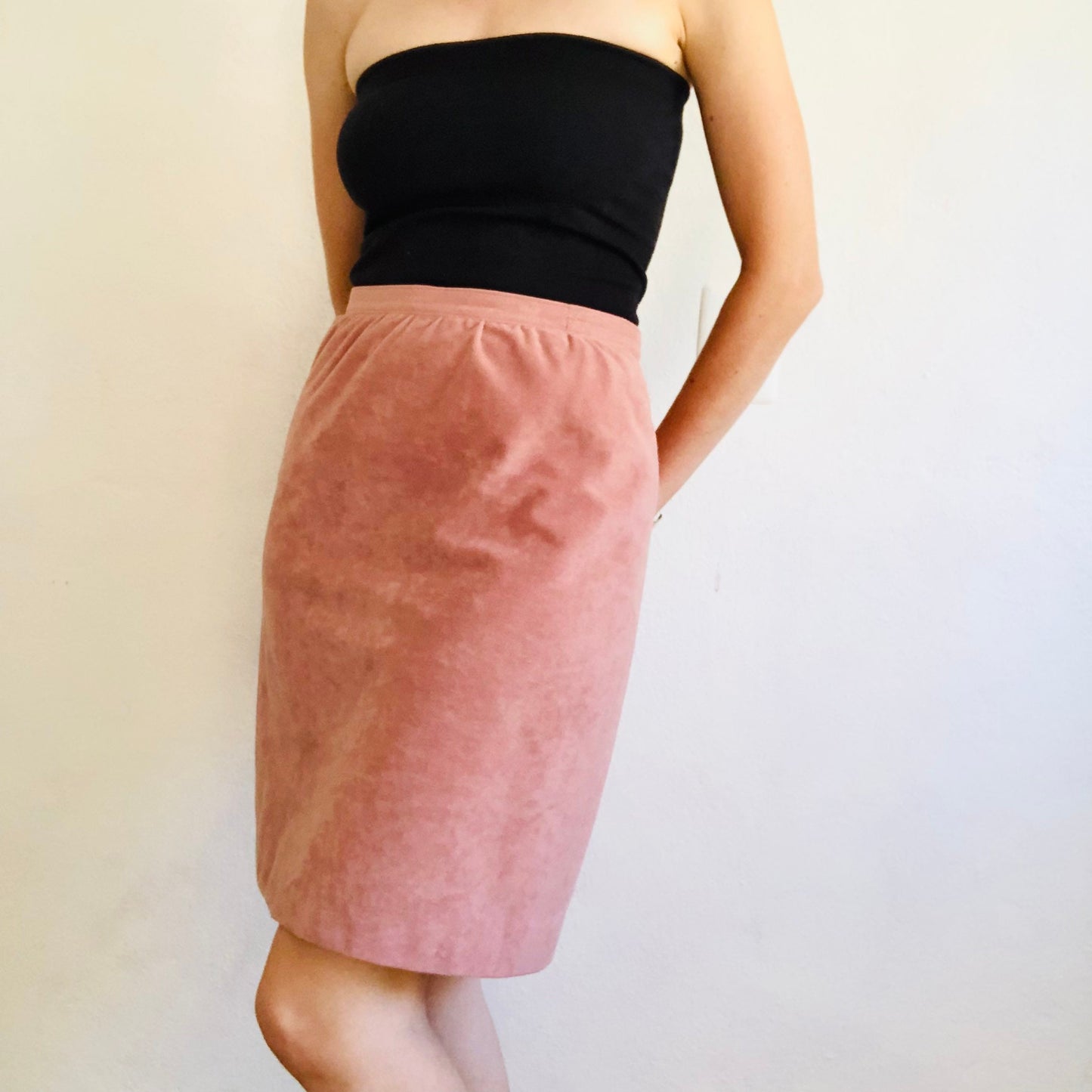 70'S VINTAGE PINK ULTRASUEDE SUIT // SIZE SMALL PETITE