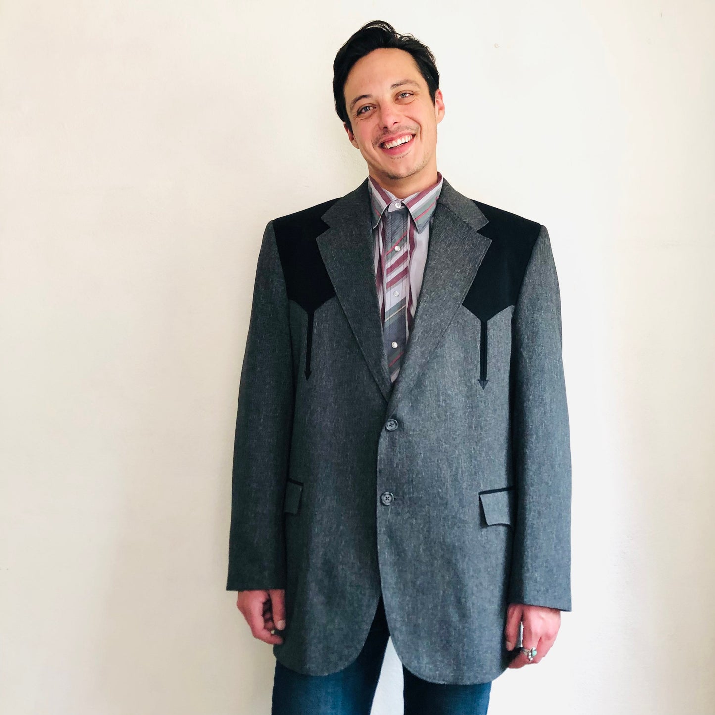 90'S VINTAGE COLOR BLOCK WESTERN BLAZER // SIZE 48L