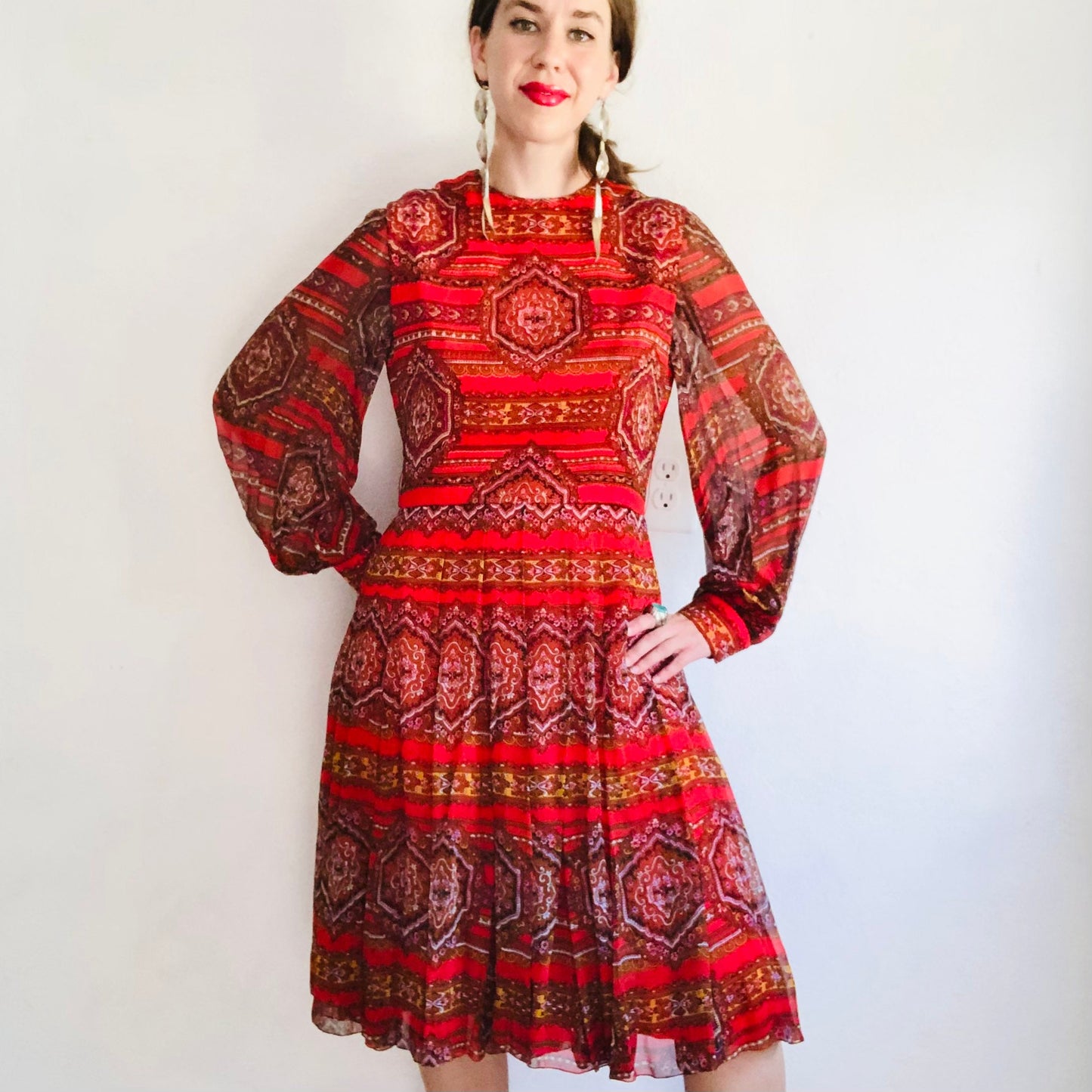 60's VINTAGE JEAN LOUIS DRESS // SIZE MEDIUM