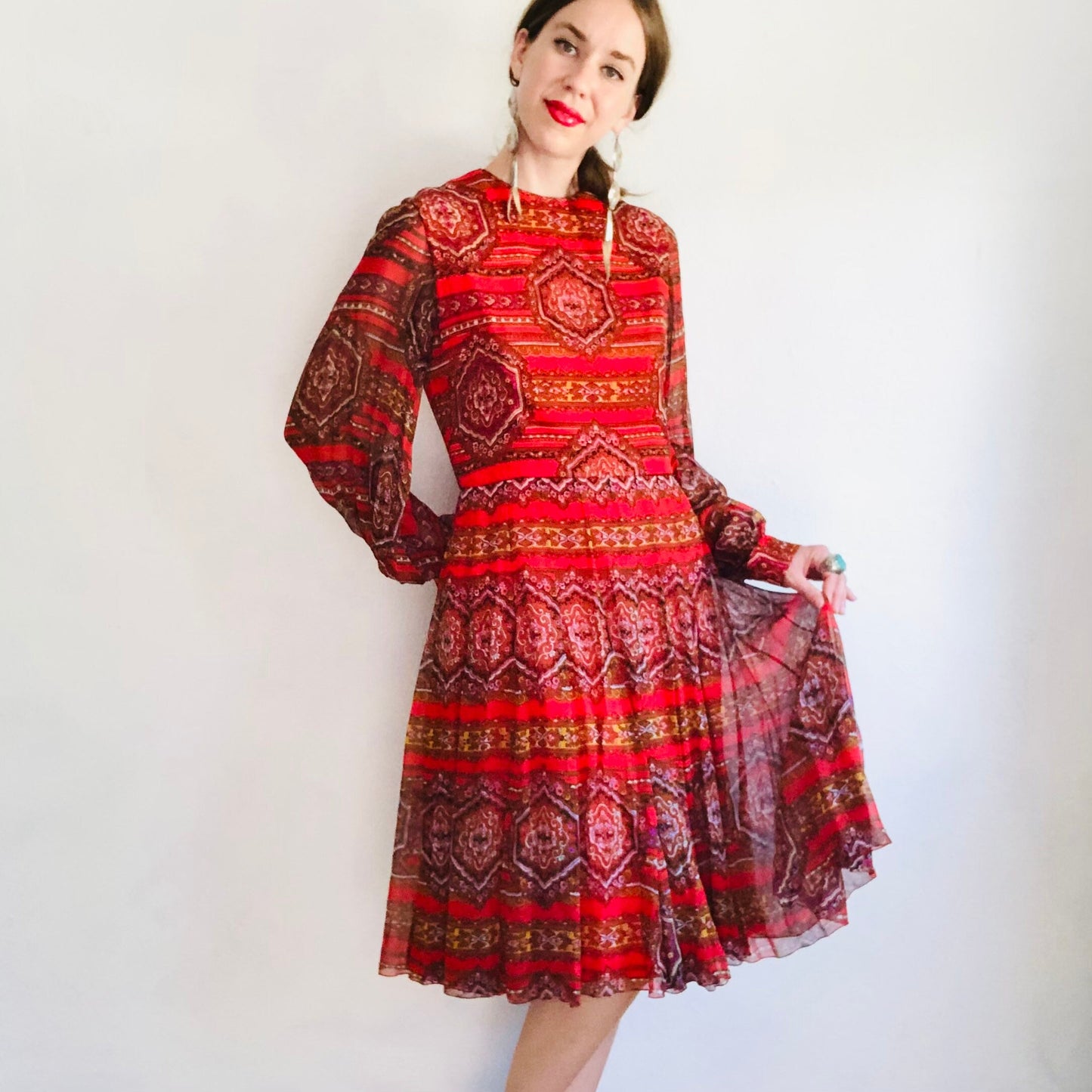 60's VINTAGE JEAN LOUIS DRESS // SIZE MEDIUM