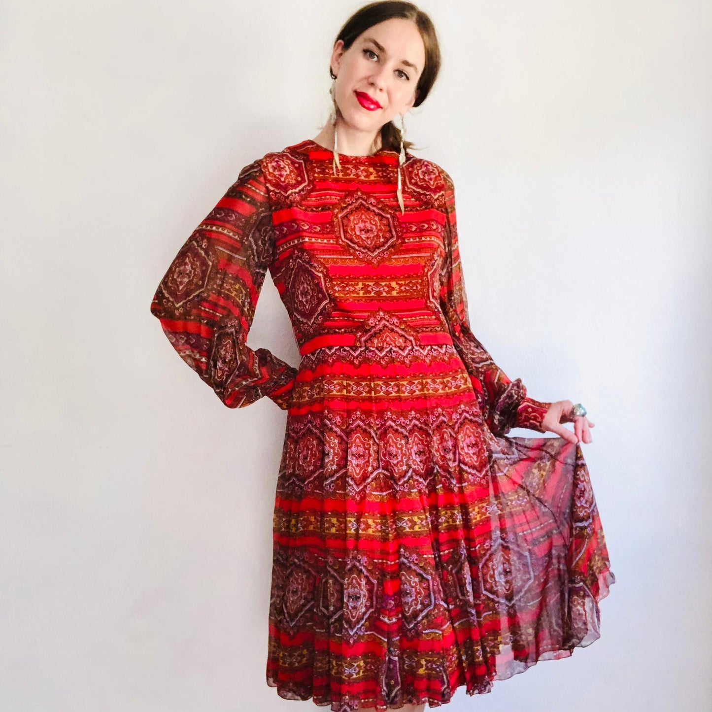 60's VINTAGE JEAN LOUIS DRESS // SIZE MEDIUM