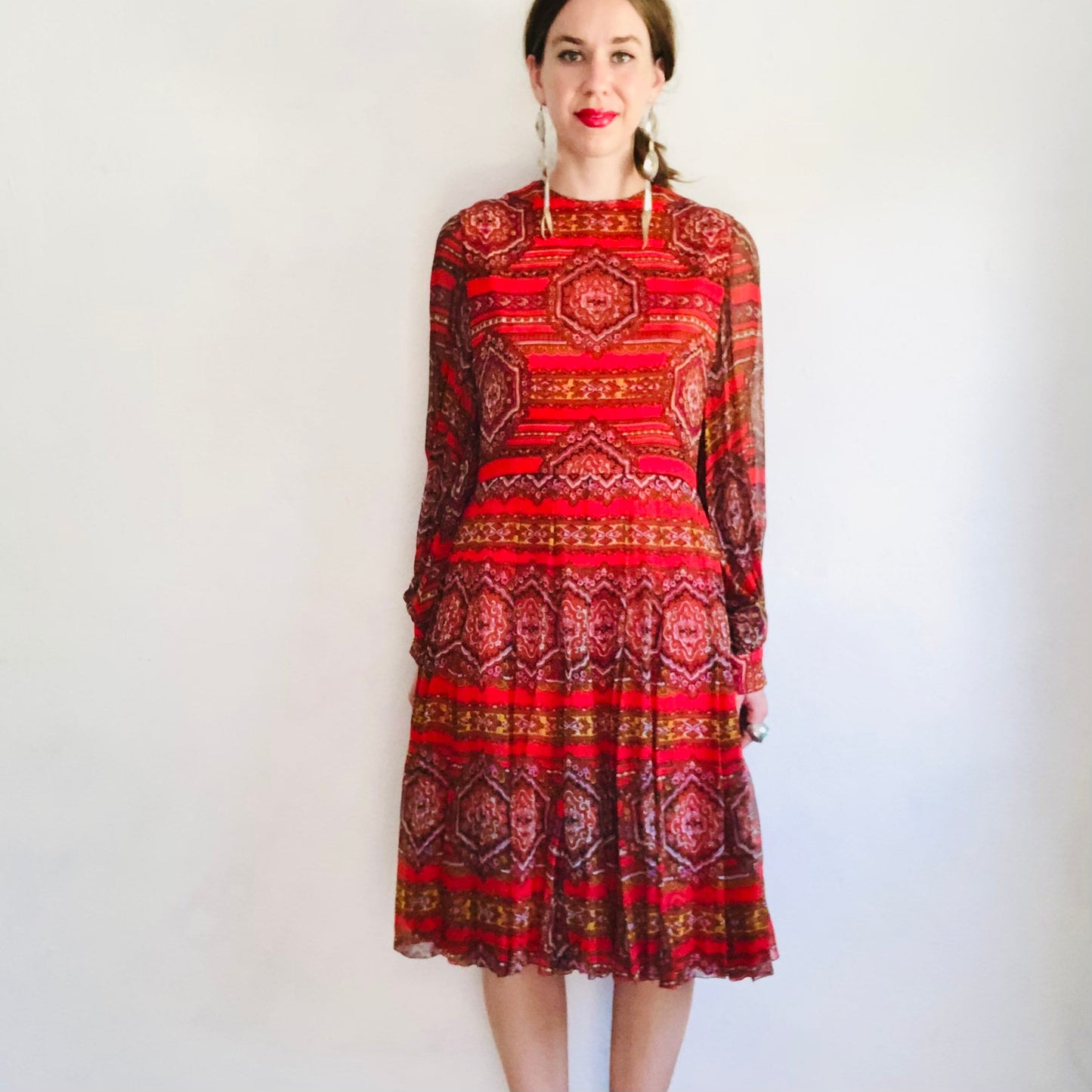 60's VINTAGE JEAN LOUIS DRESS // SIZE MEDIUM