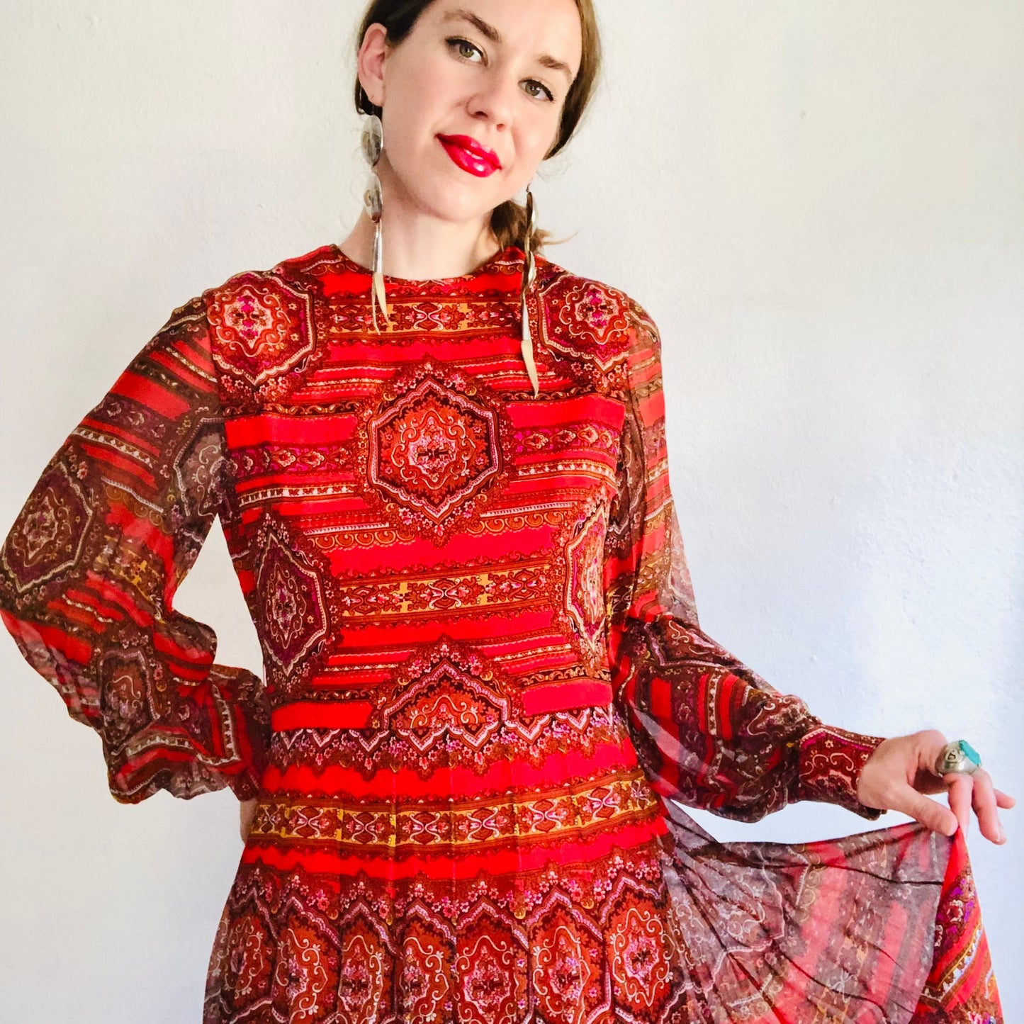 60's VINTAGE JEAN LOUIS DRESS // SIZE MEDIUM