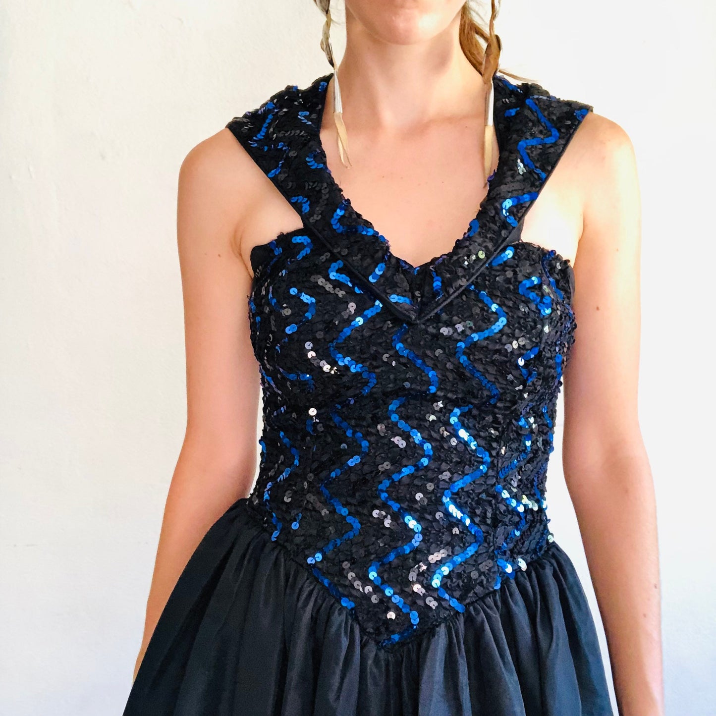 80'S VINTAGE GUNNE SAX SEQUINED PARTY DRESS // SIZE SMALL