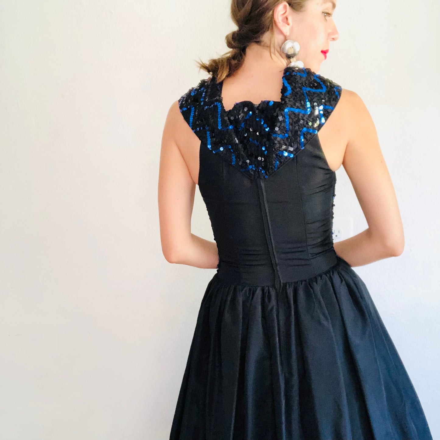 80'S VINTAGE GUNNE SAX SEQUINED PARTY DRESS // SIZE SMALL