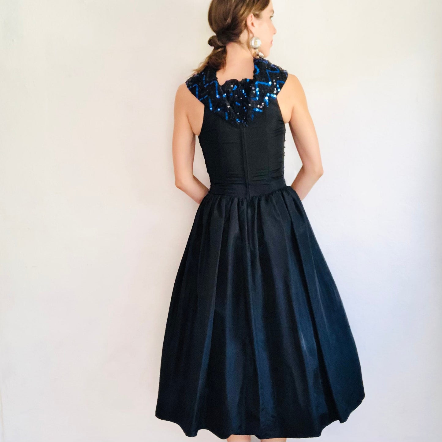 80'S VINTAGE GUNNE SAX SEQUINED PARTY DRESS // SIZE SMALL
