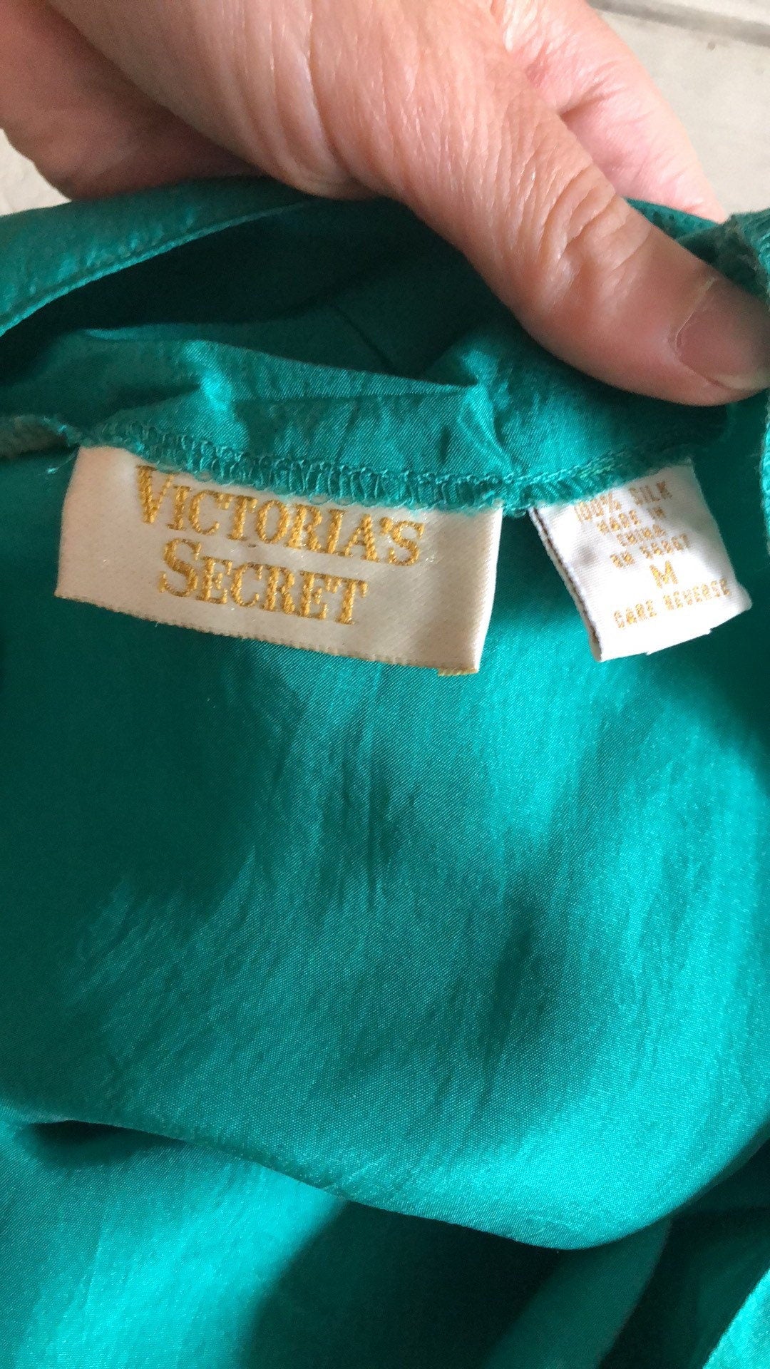 90'S VINTAGE VICTORIA'S SECRET TURQUOISE SILK DRESS // SIZE MEDIUM