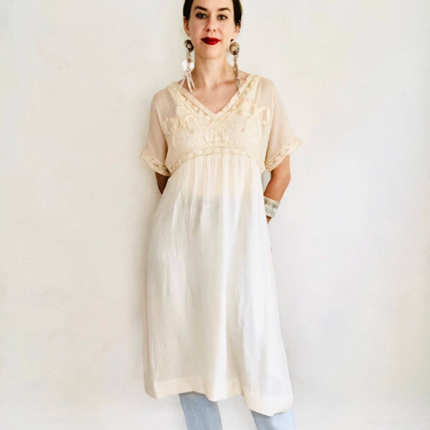 30'S VINTAGE SILK LINGERIE DRESS // SIZE MEDIUM