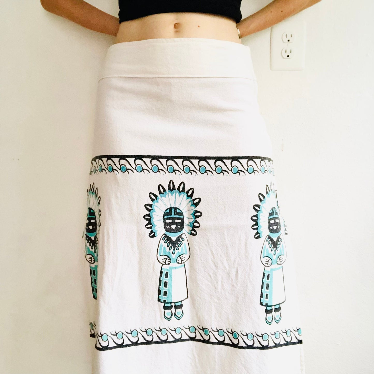 VINTAGE HOPI KACHINA MIDI SKIRT // SIZE MEDIUM