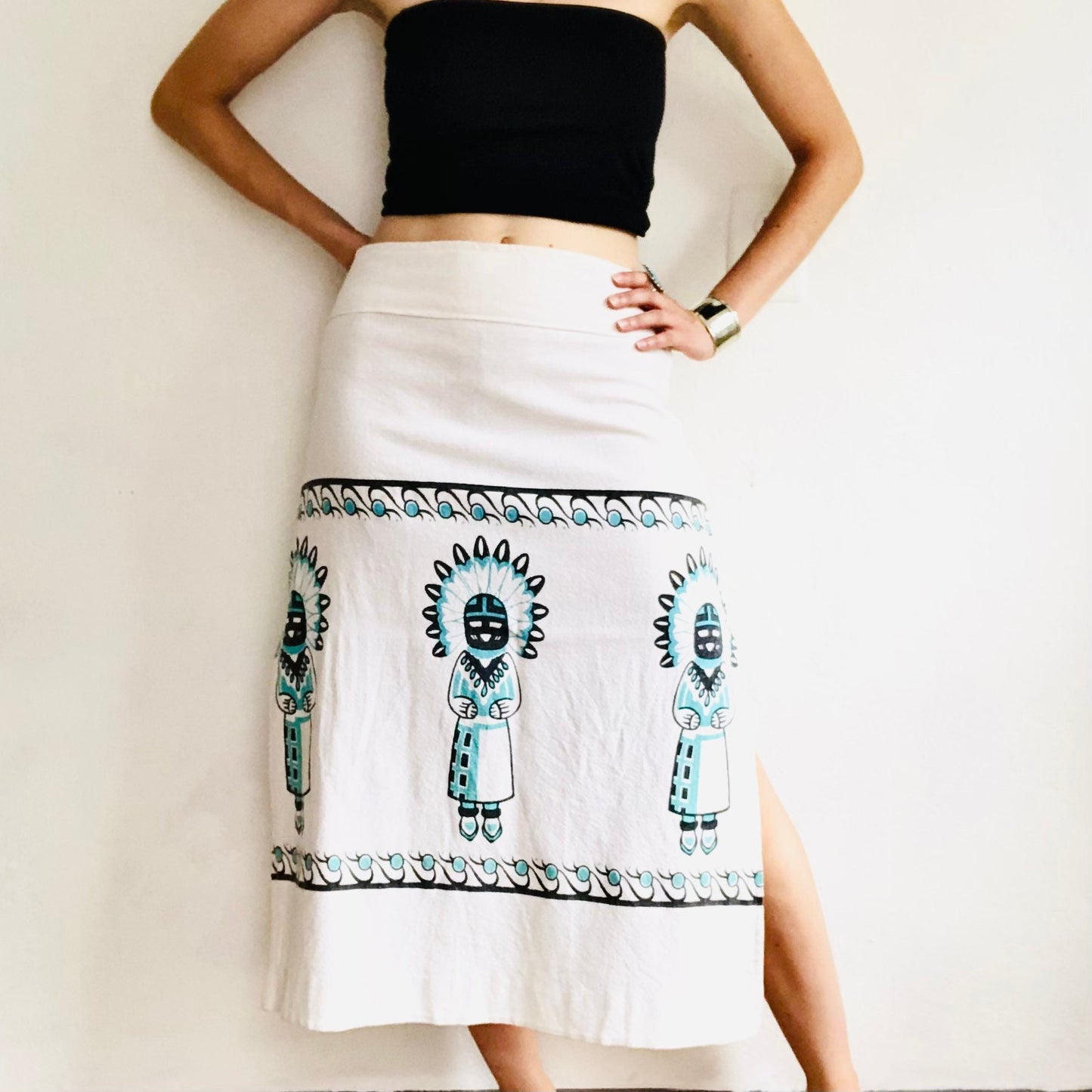 VINTAGE HOPI KACHINA MIDI SKIRT // SIZE MEDIUM