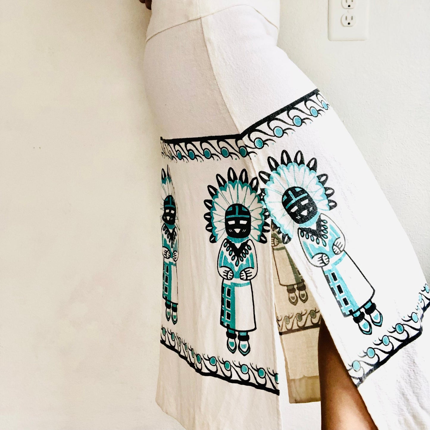 VINTAGE HOPI KACHINA MIDI SKIRT // SIZE MEDIUM