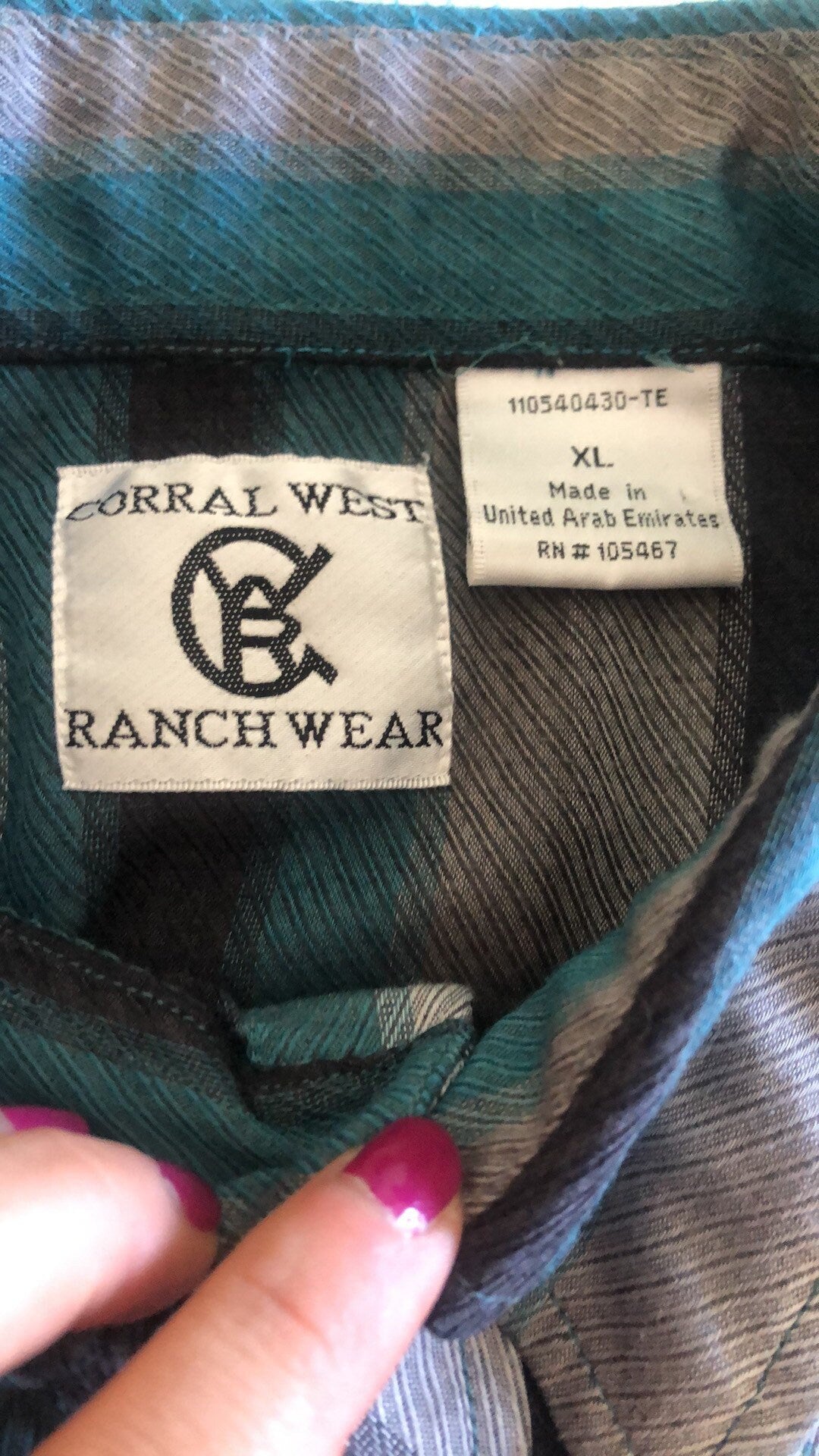 90'S VINTAGE TURQUOISE STRIPED WESTERN SHIRT // SIZE XLARGE