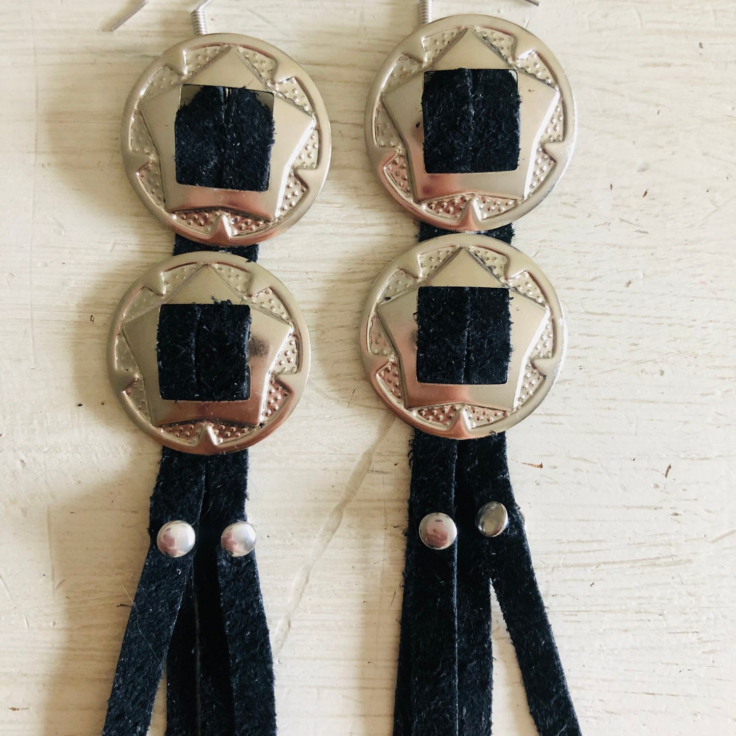 SDCV ORIGINAL HANDCRAFTED MINI CONCHO EARRINGS // BLACK
