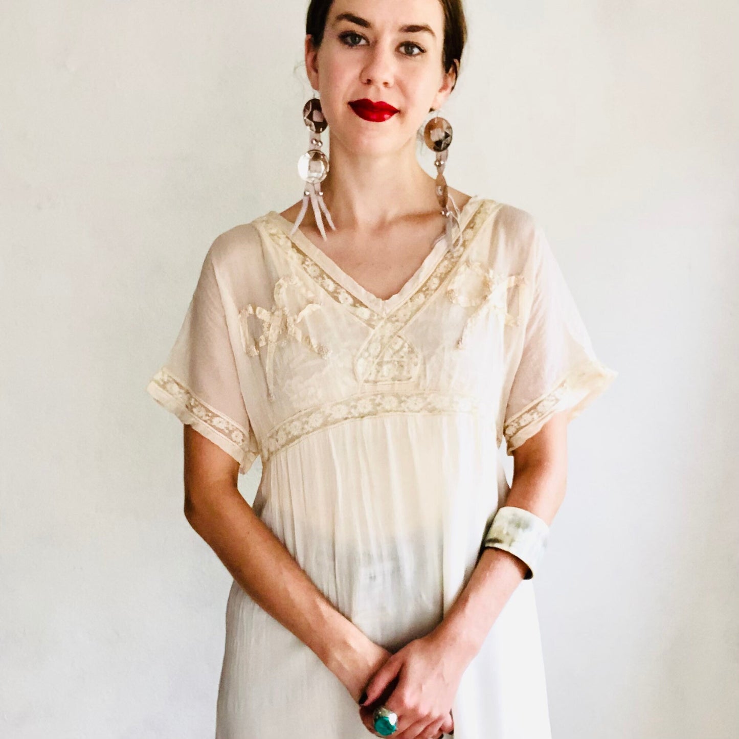 30'S VINTAGE SILK LINGERIE DRESS // SIZE MEDIUM