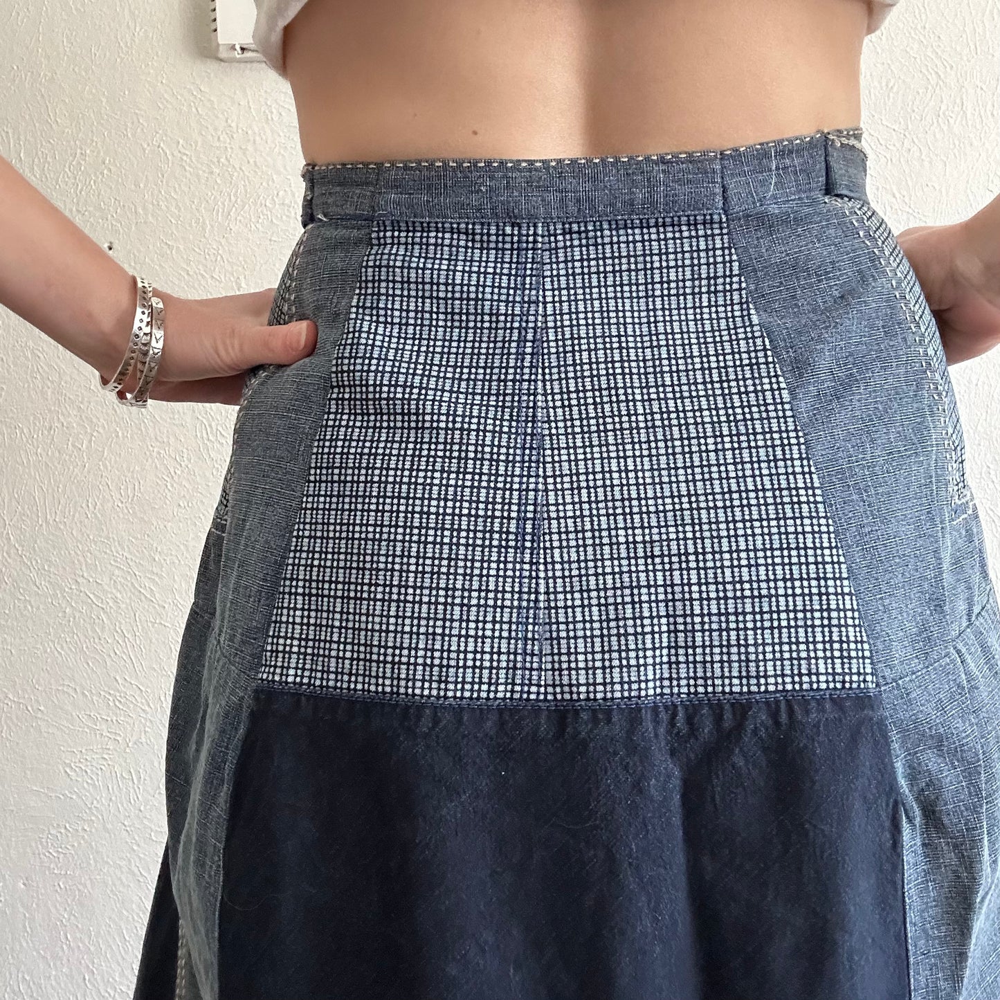 90'S VINTAGE GIRBAUD PATCH SKIRT // SIZE SMALL