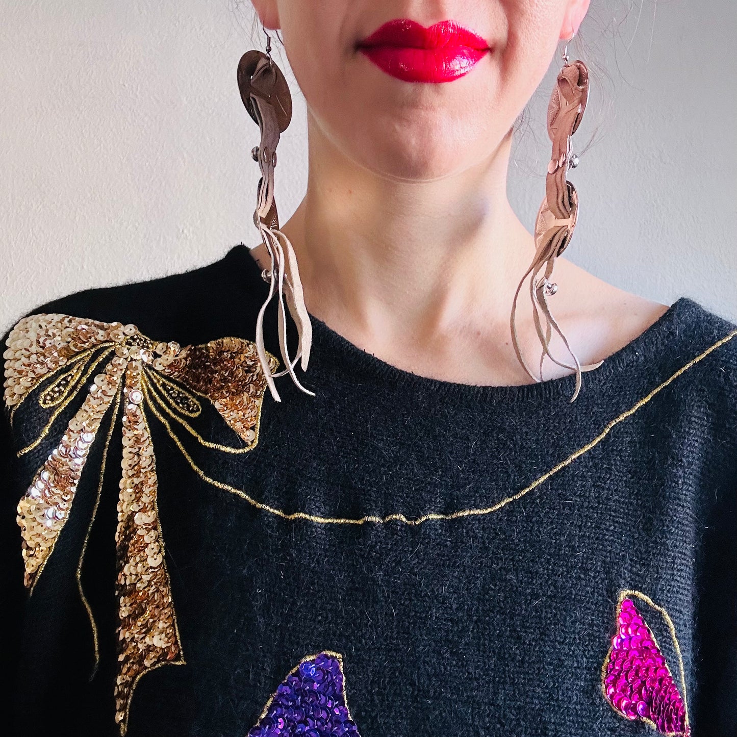 80's VINTAGE SEQUIN MOHAIR SWEATER // SIZE LARGE