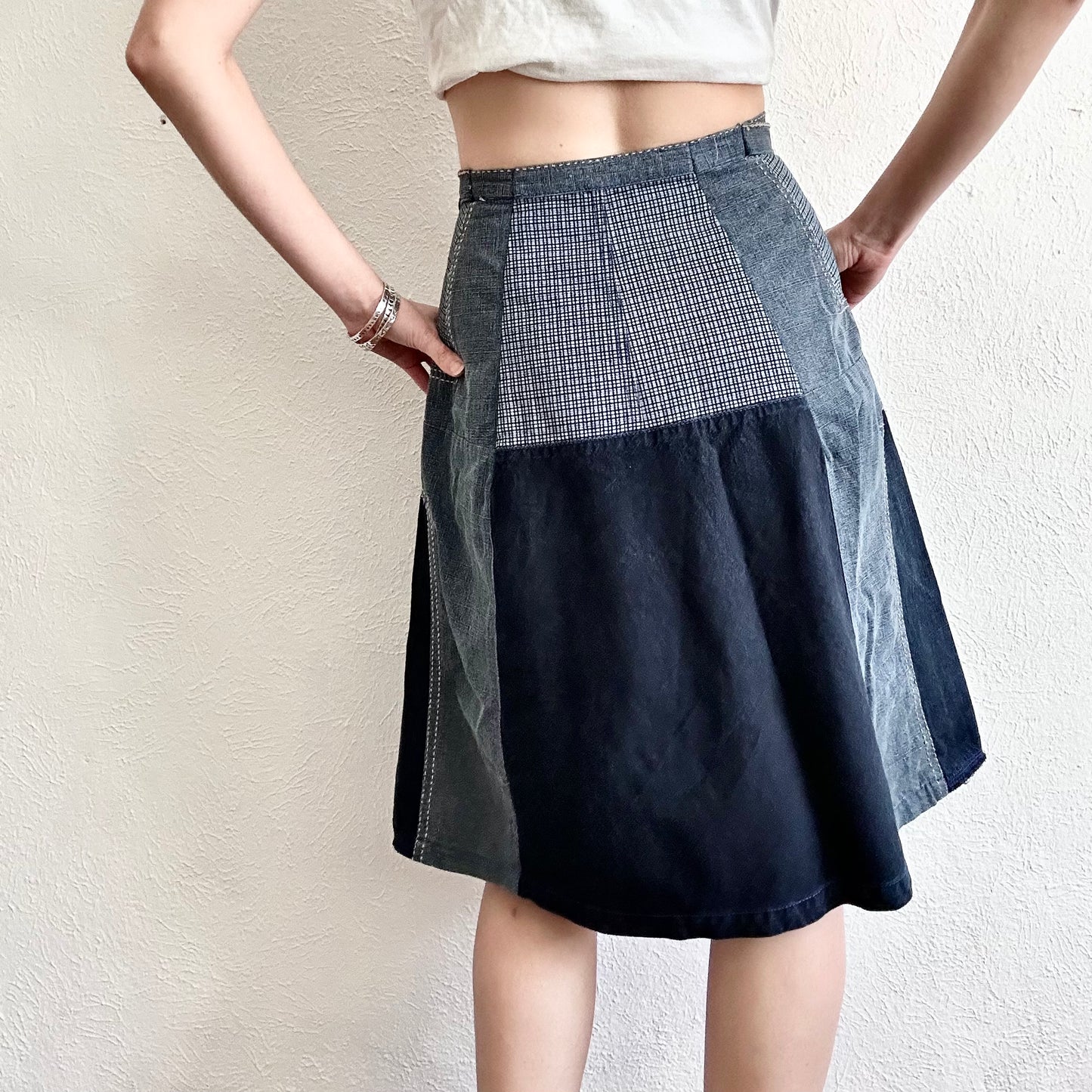 90'S VINTAGE GIRBAUD PATCH SKIRT // SIZE SMALL