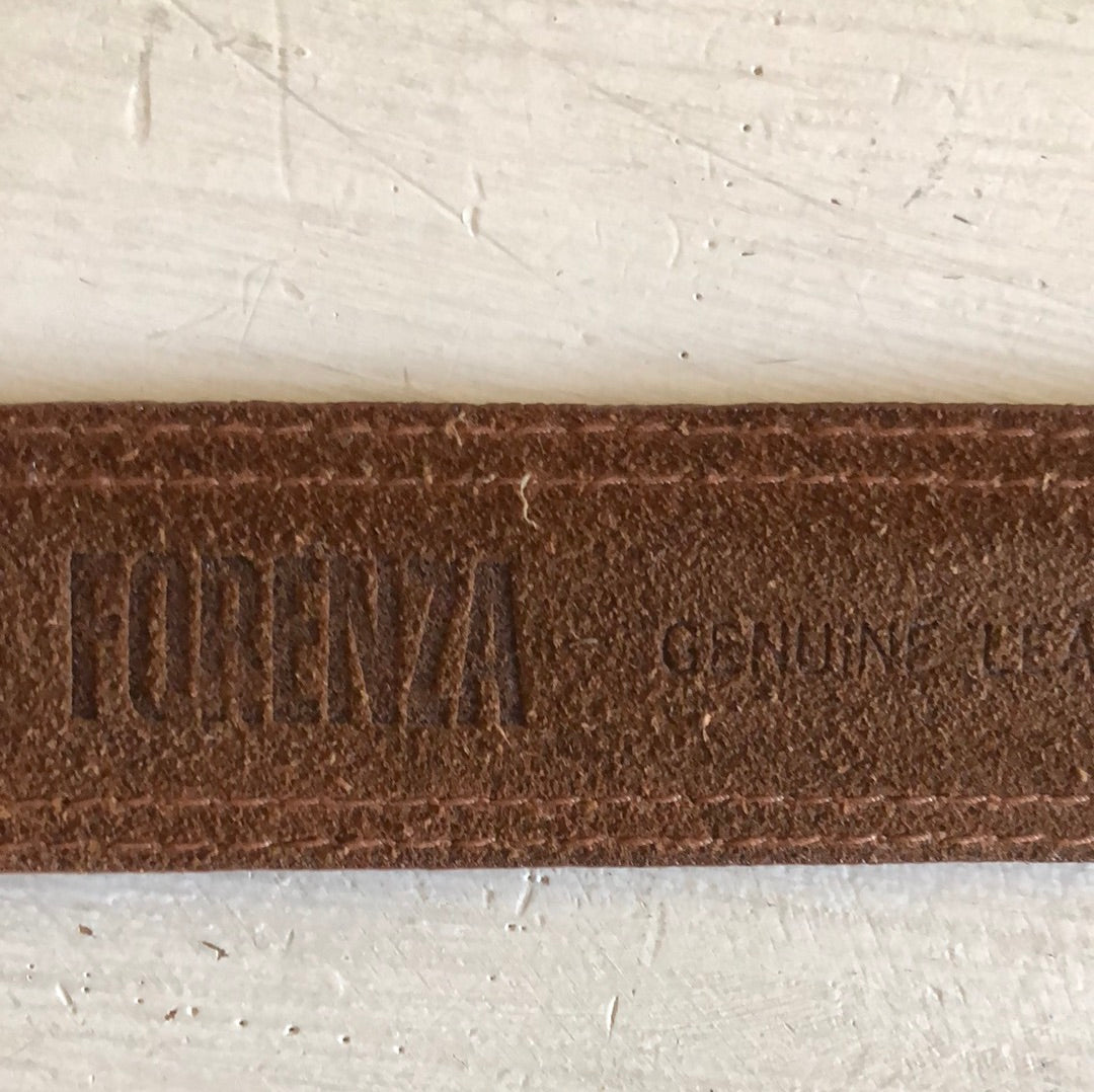80'S VINTAGE BROWN LEATHER BELT // SIZE SMALL