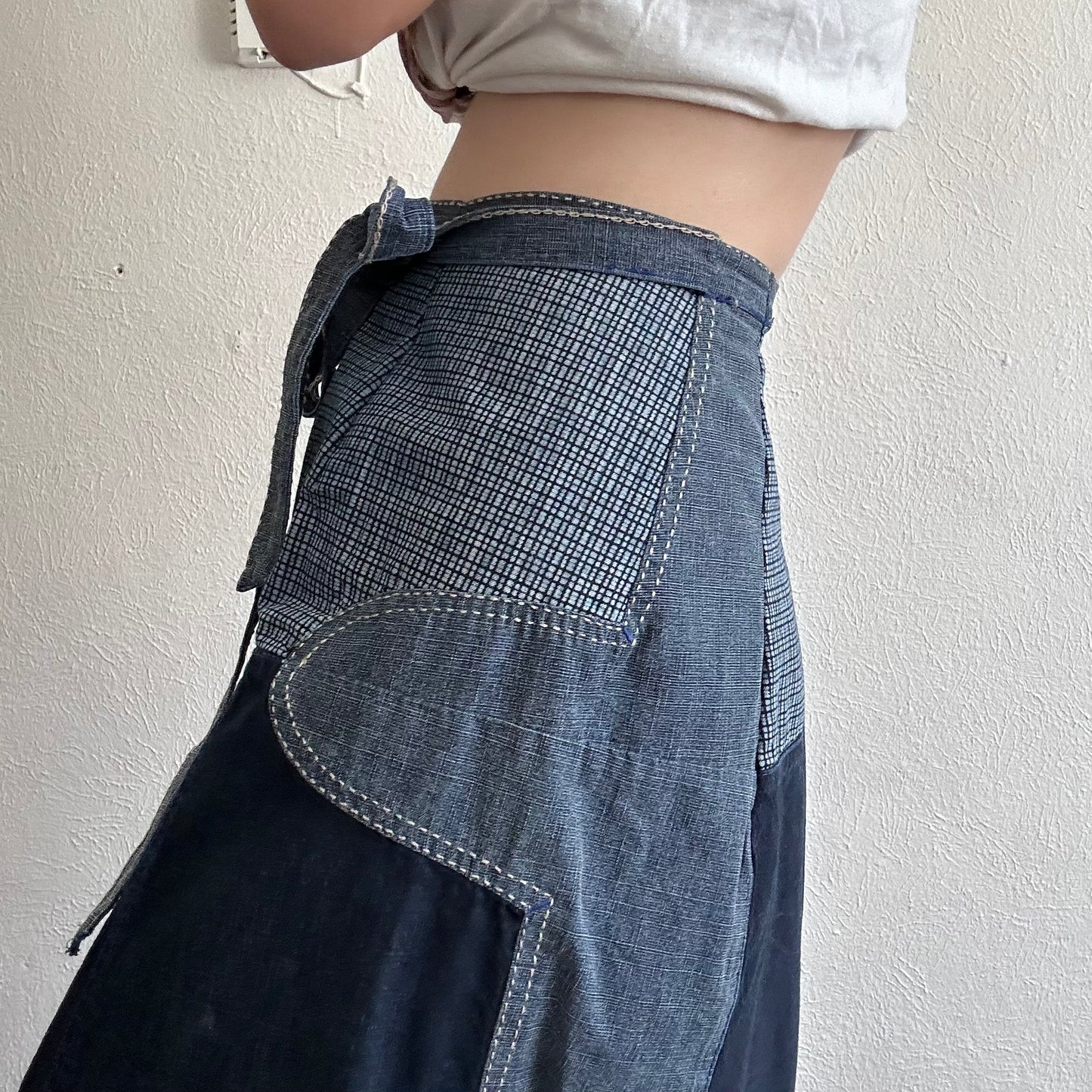 90'S VINTAGE GIRBAUD PATCH SKIRT // SIZE SMALL